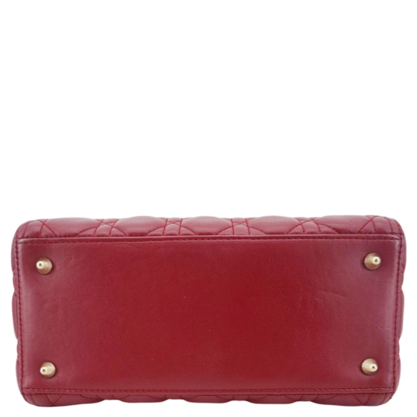 CHRISTIAN DIOR Lady Dior Medium Cannage Leather Crossbody Bag Red