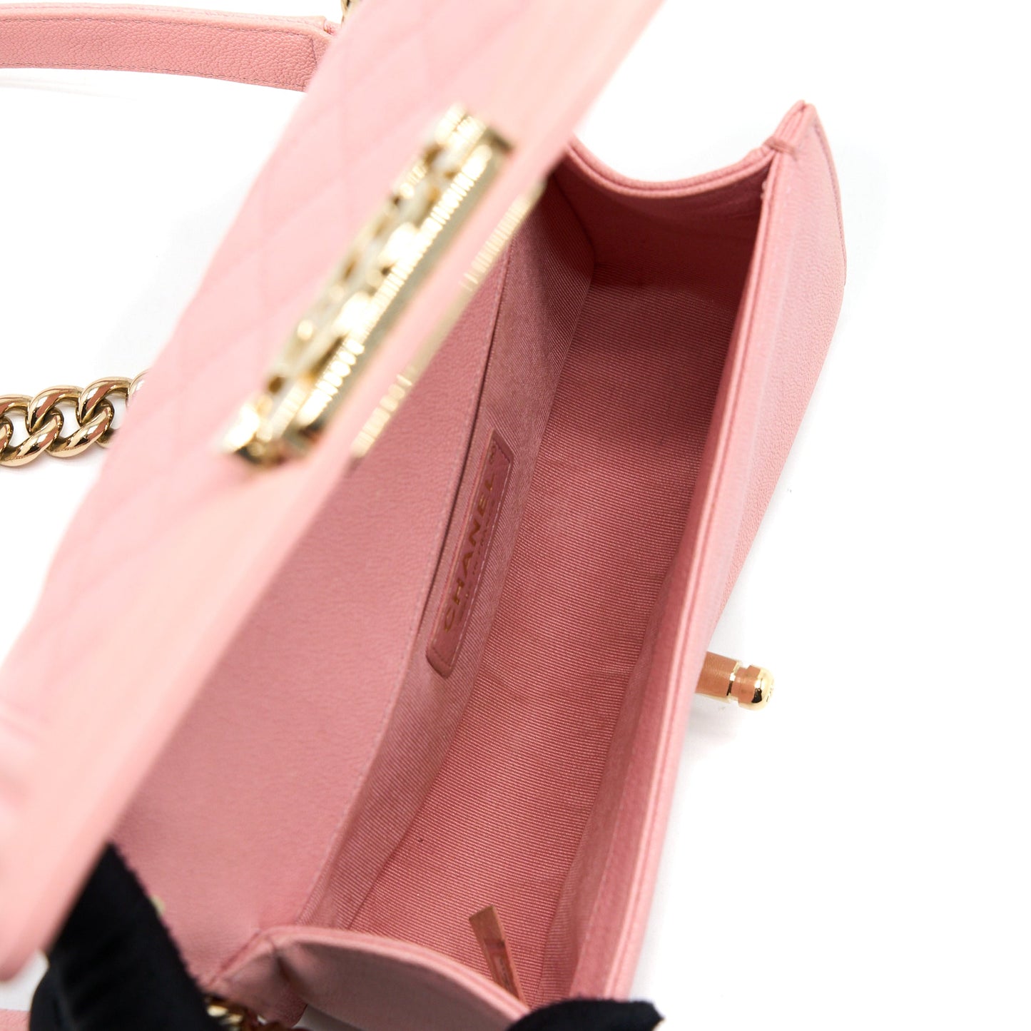 Chanel Small Boy Bag Caviar Pink L