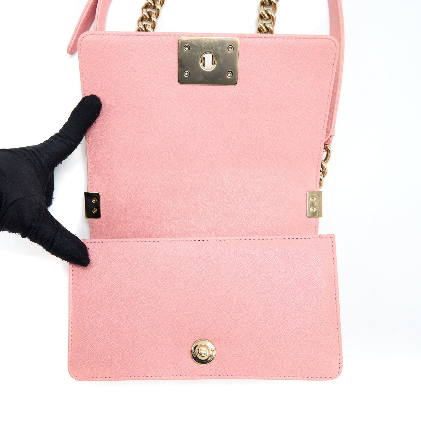 Chanel Small Boy Bag Caviar Pink L