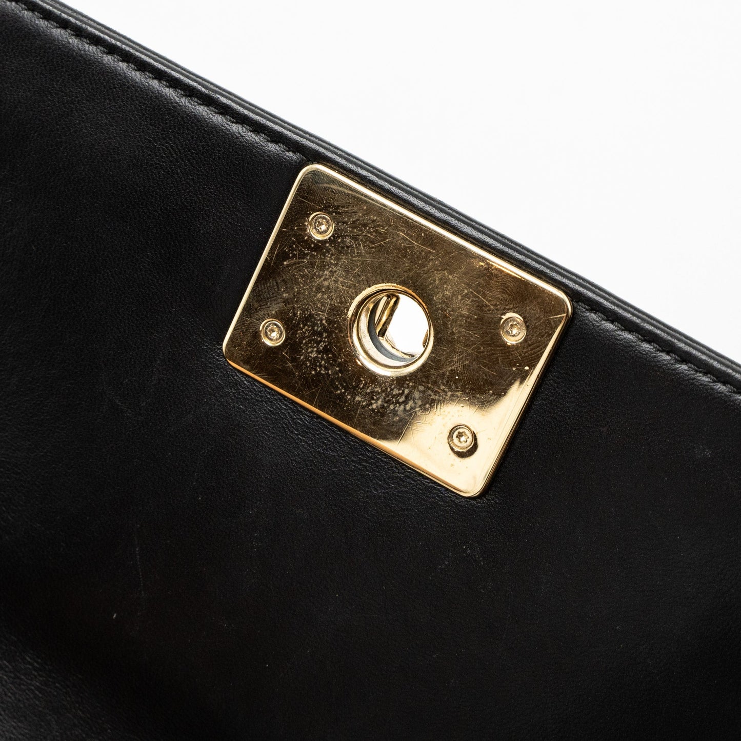 Chanel Small Chevron Boy Bag Lambskin Black