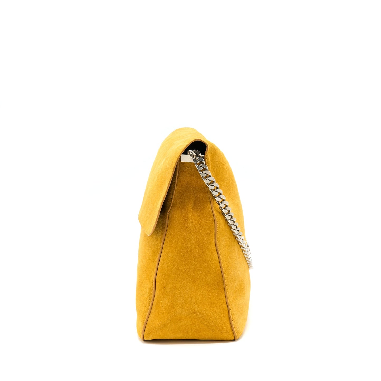 Celine Flap Mini Purse Suede Mustard Yellow