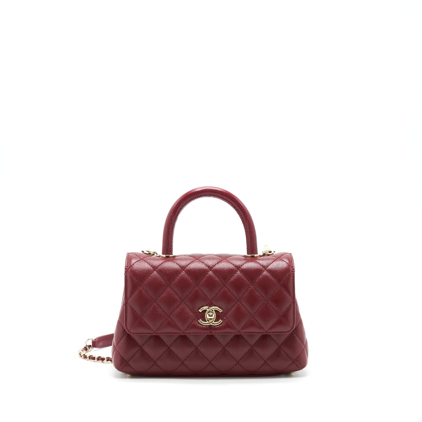 Chanel 21A Small Coco Handle Caviar NC635 Burgundy L