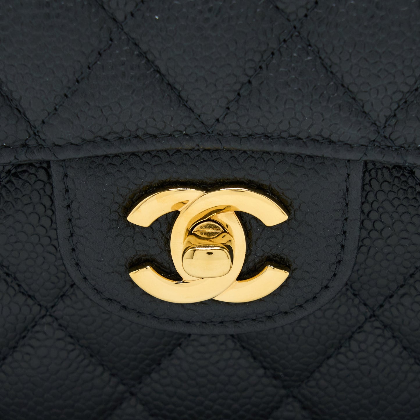 Chanel Small Classic Flap Bag Caviar Black  (Microchip)
