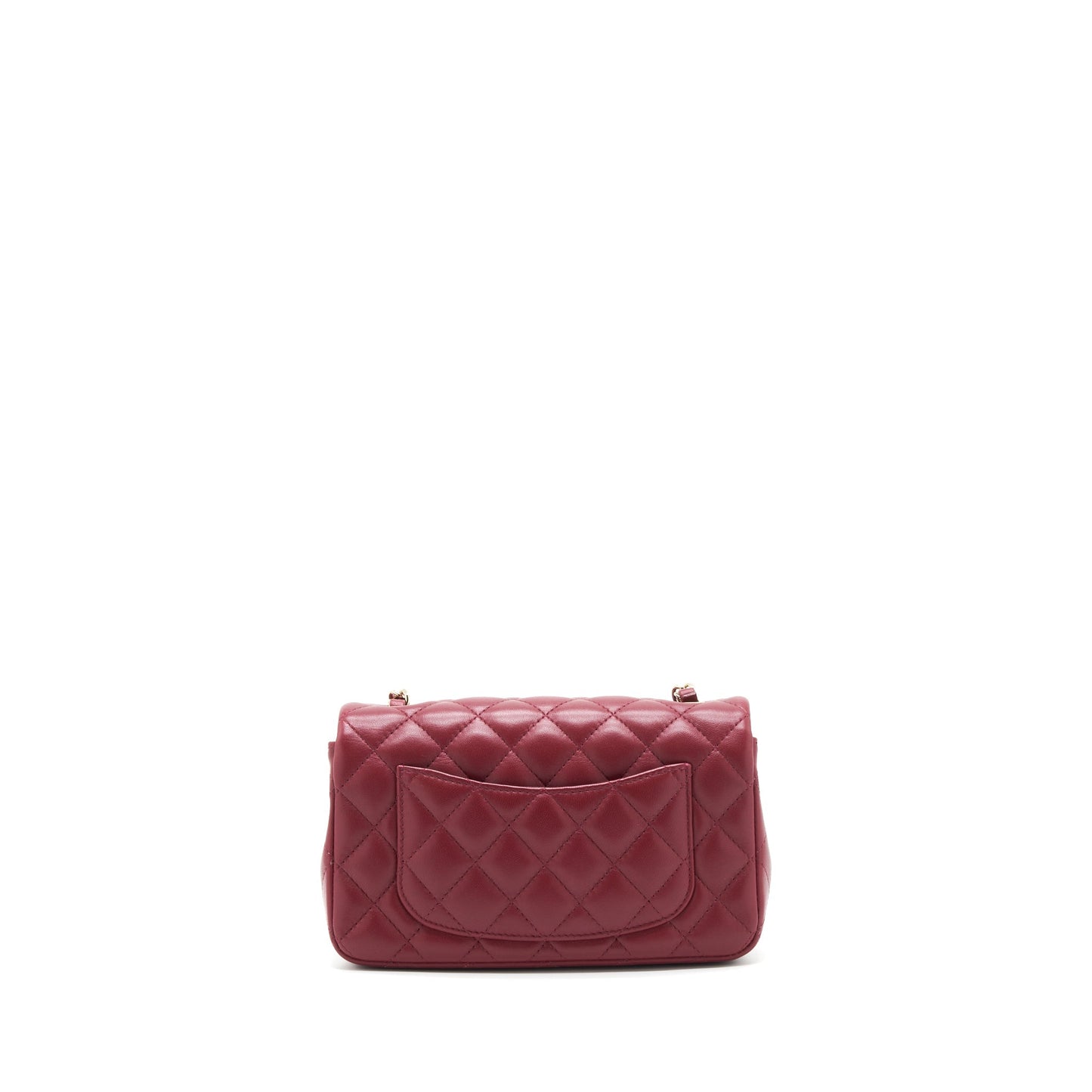 Chanel 22C Mini rectangular flap bag lambskin dark red L microchip