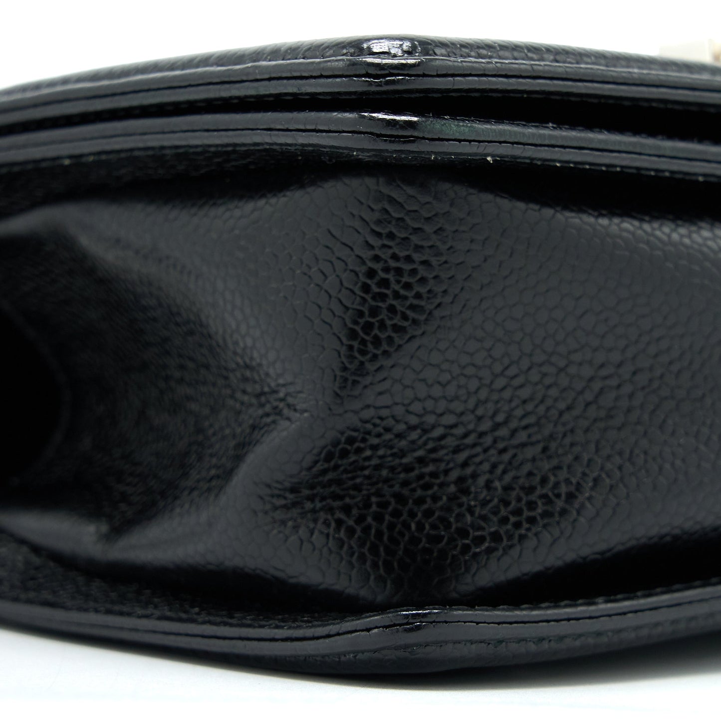 Chanel Small Chevron Boy Bag Shiny Grained Calfskin Black
