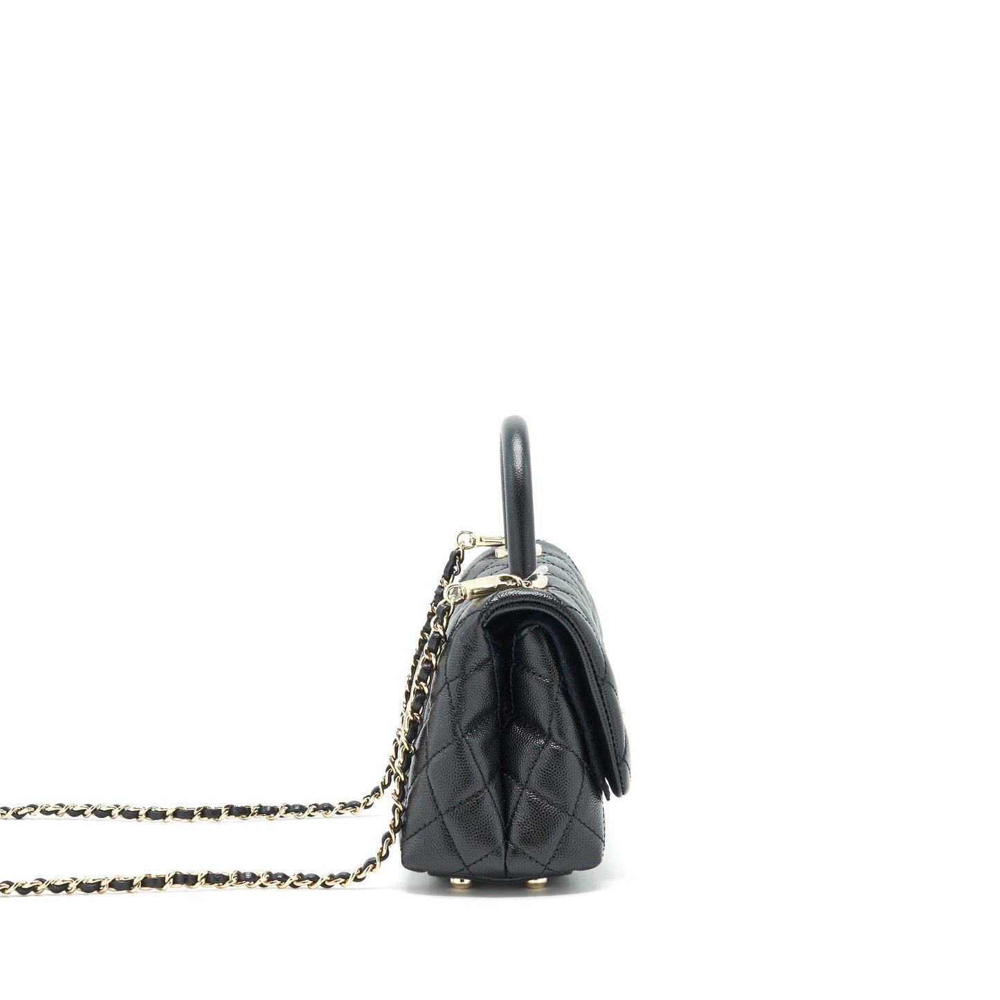 Chanel mini coco handle 20cm Caviar black with L