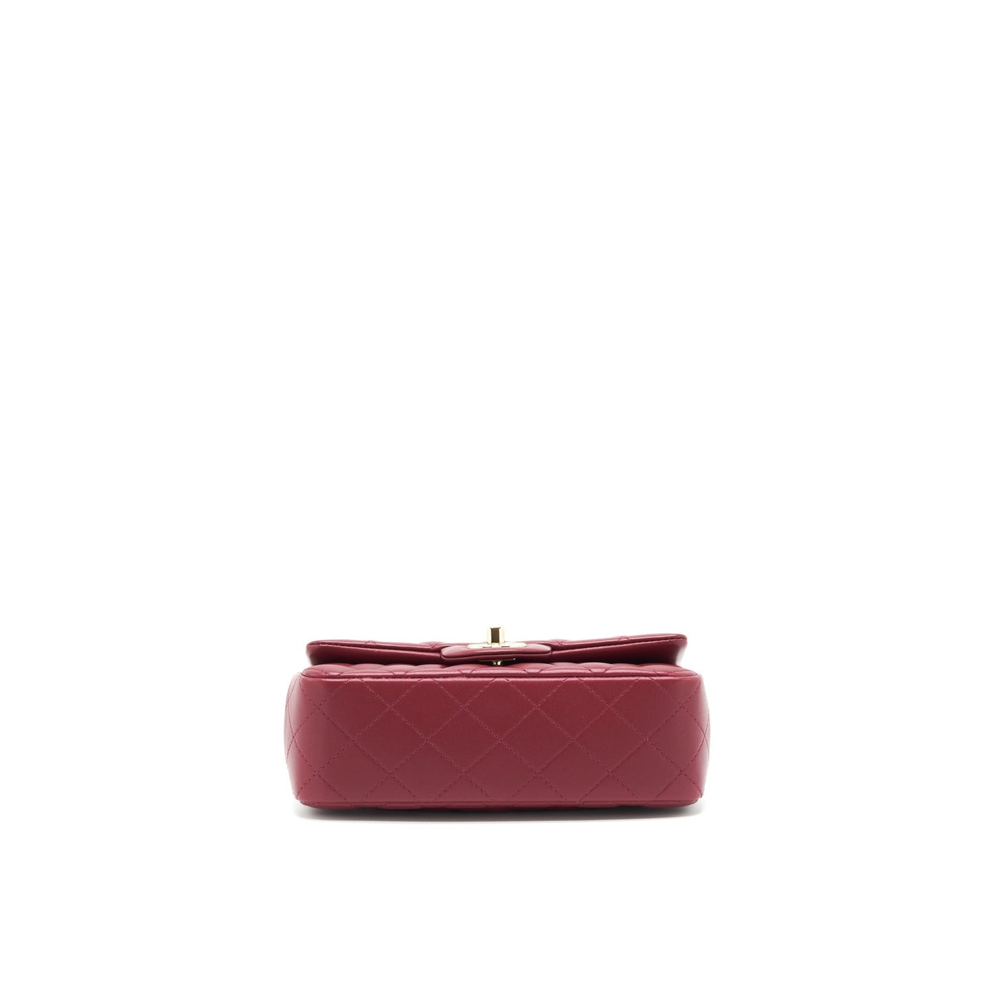 Chanel 22C Mini rectangular flap bag lambskin dark red L microchip
