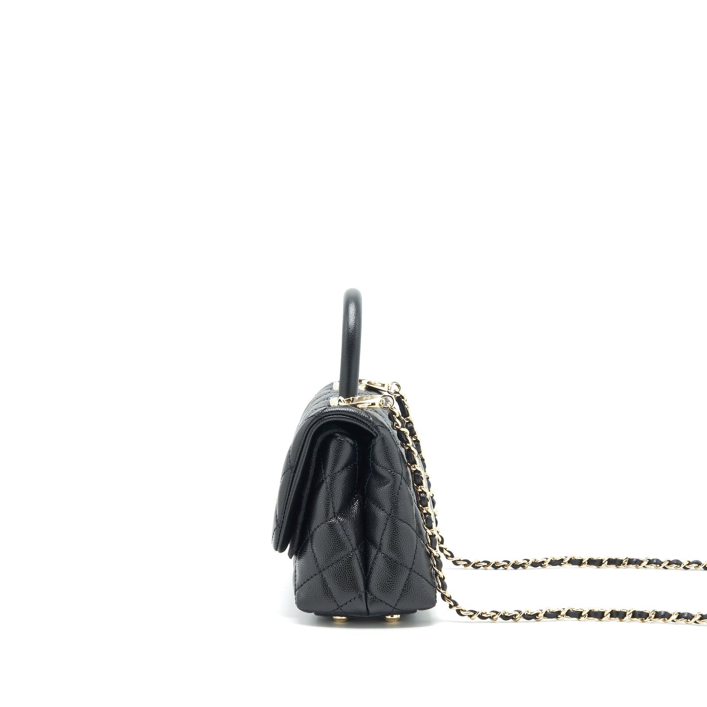 Chanel mini coco handle 20cm Caviar black with L