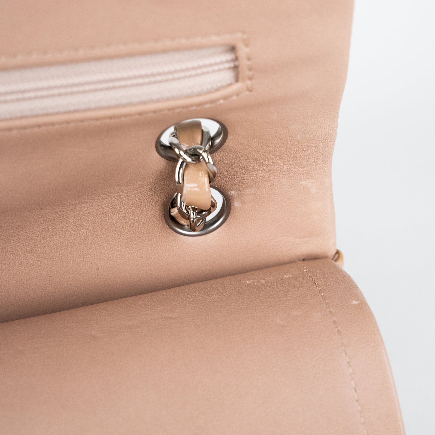 Chanel Patent Medium Classic Flap Beige