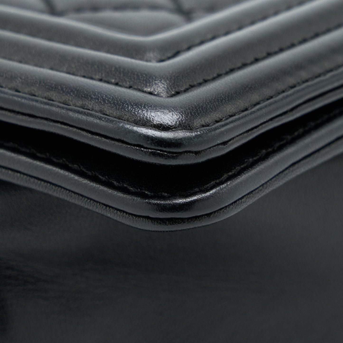 Chanel Medium Boy Bag Lambskin Black Ruthenium