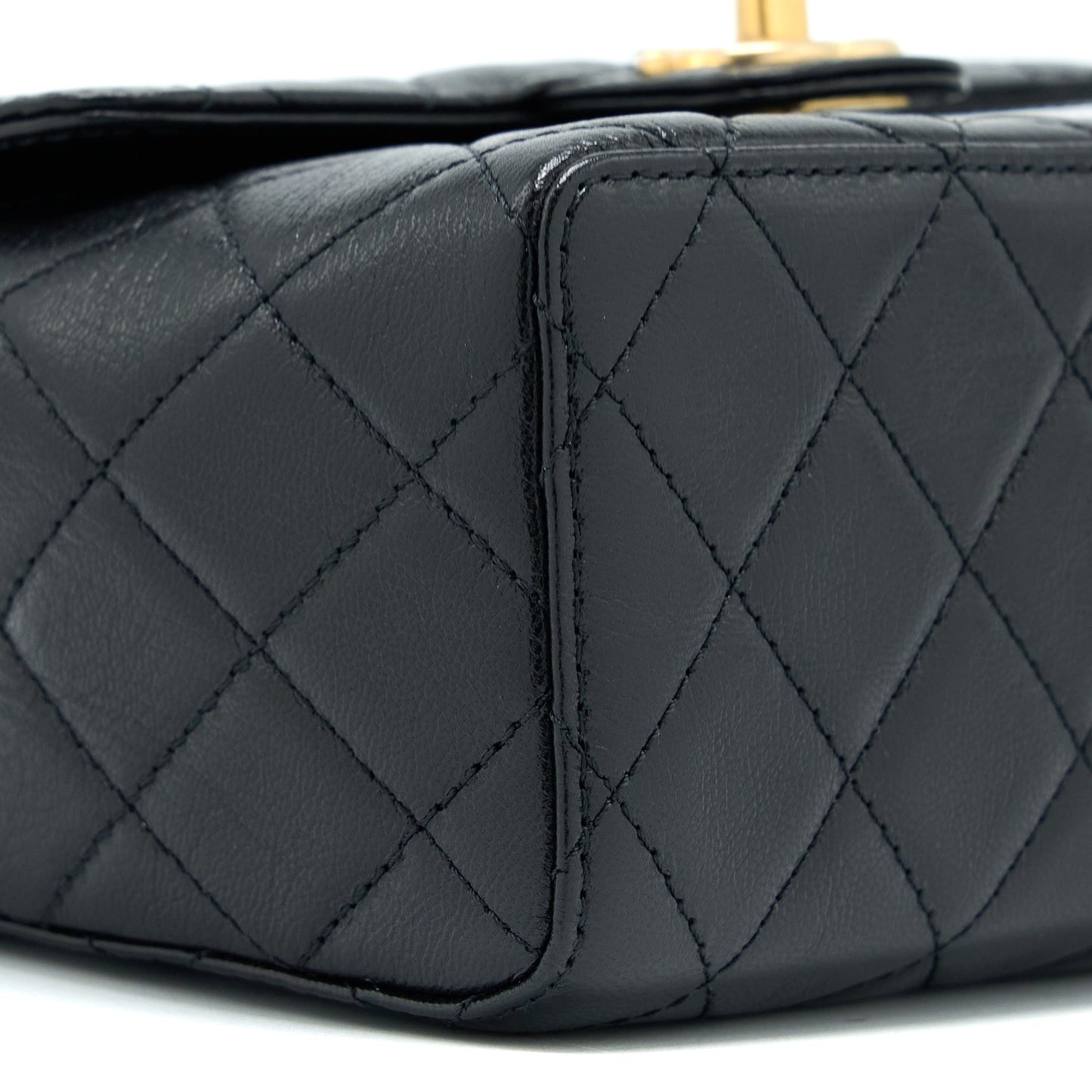Chanel 22K Retro Classic New Square Flap Bag Goatskin Black  (Microchip)
