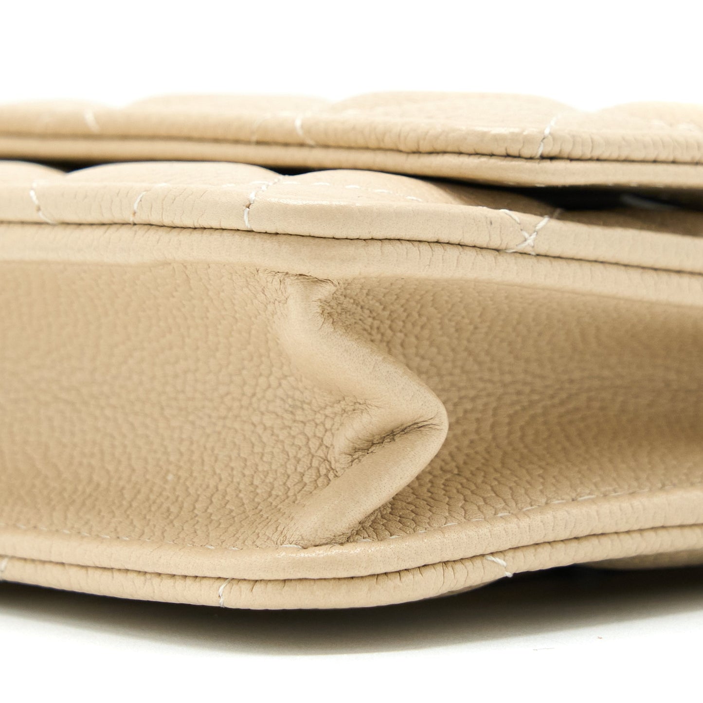 Chanel Wallet On Chain With Detailed Chain Caviar Beige L (Microchip)