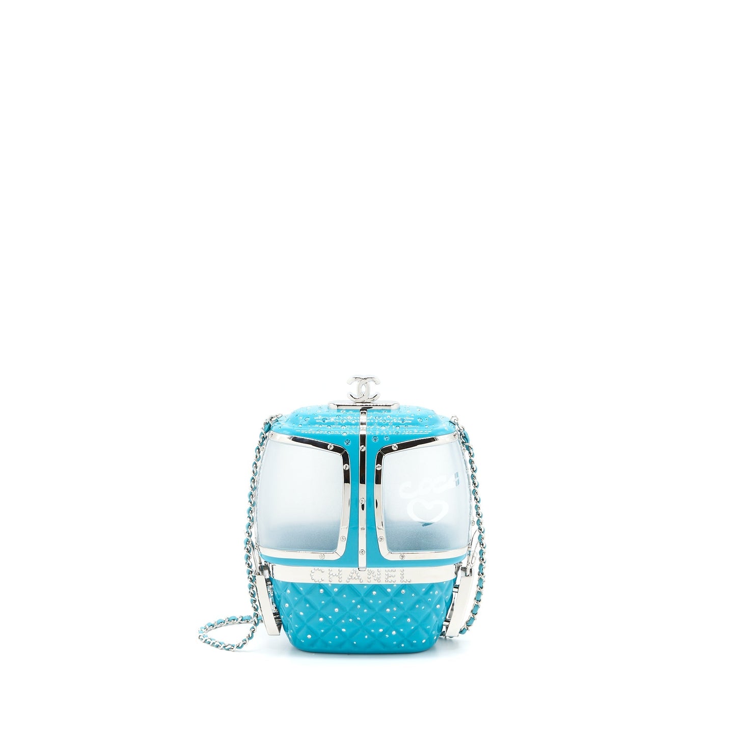 Chanel 19K Ski Gondola Evening Bag Light Blue
