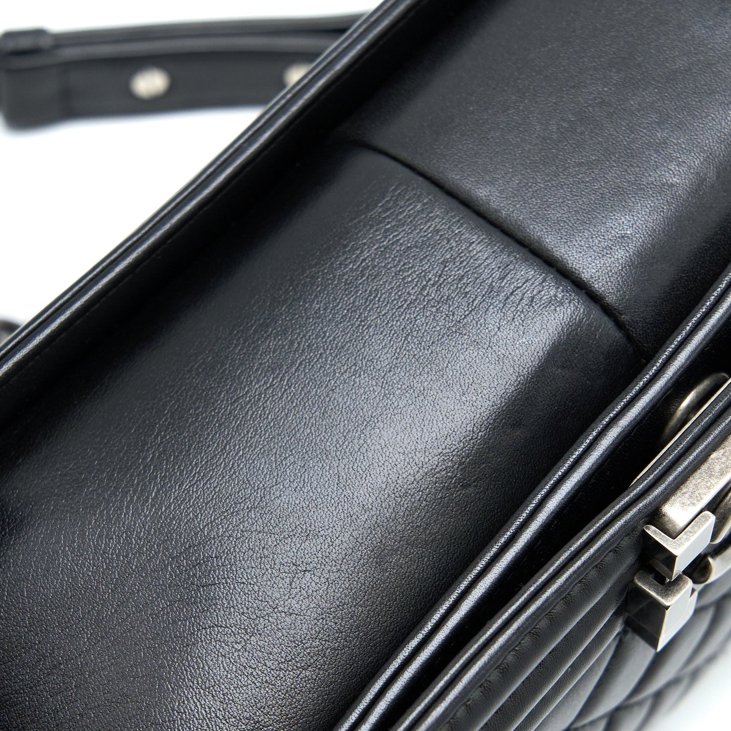 Chanel Medium Boy Bag Lambskin Black Ruthenium