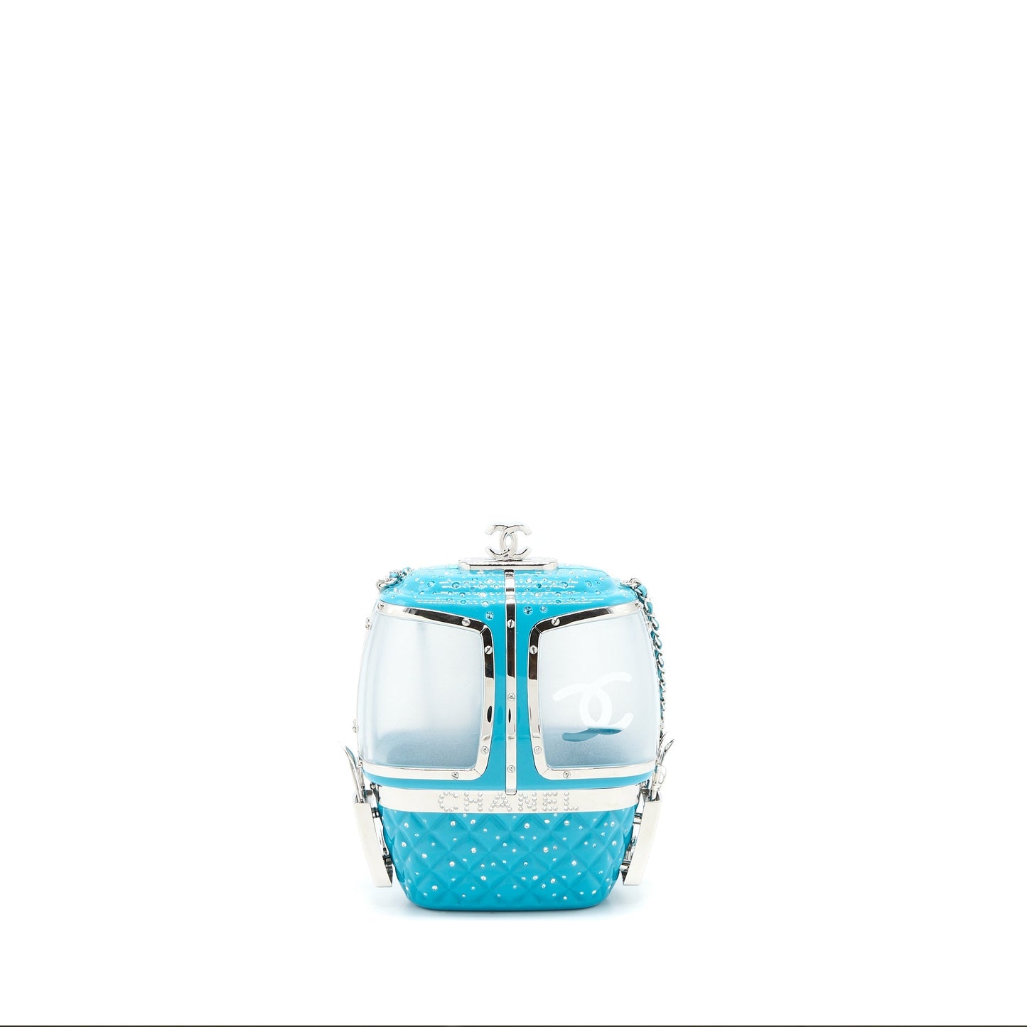 Chanel 19K Ski Gondola Evening Bag Light Blue