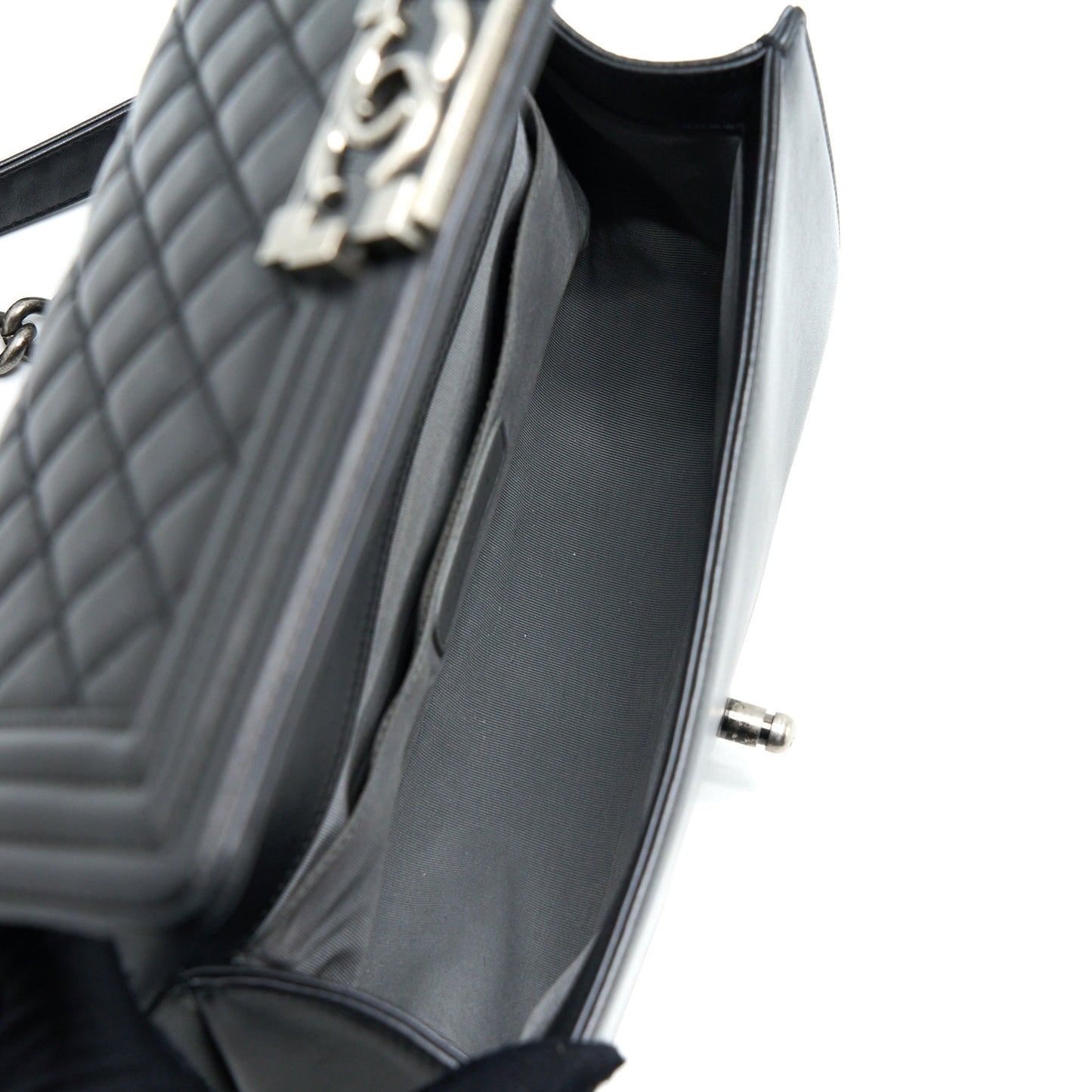 Chanel Medium Boy Bag Lambskin Black Ruthenium