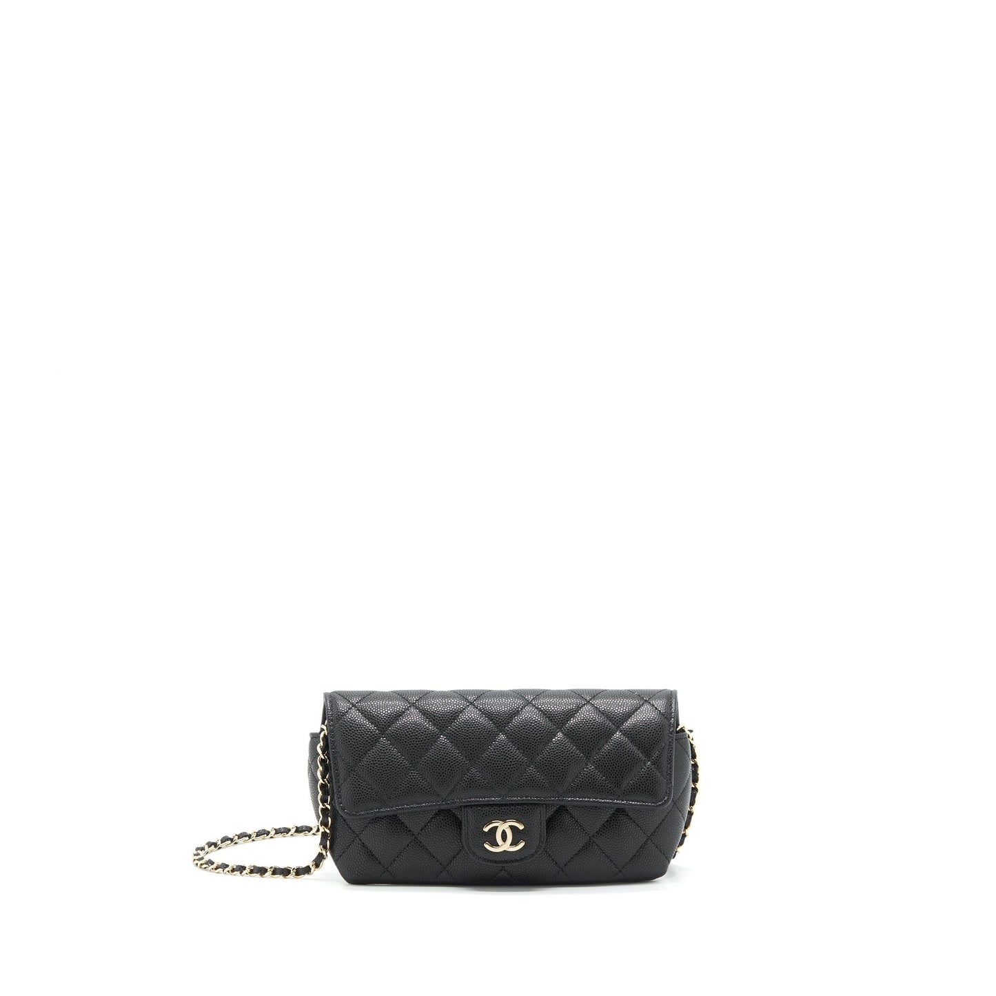 Chanel Glasses Case With Chain Caviar Black L