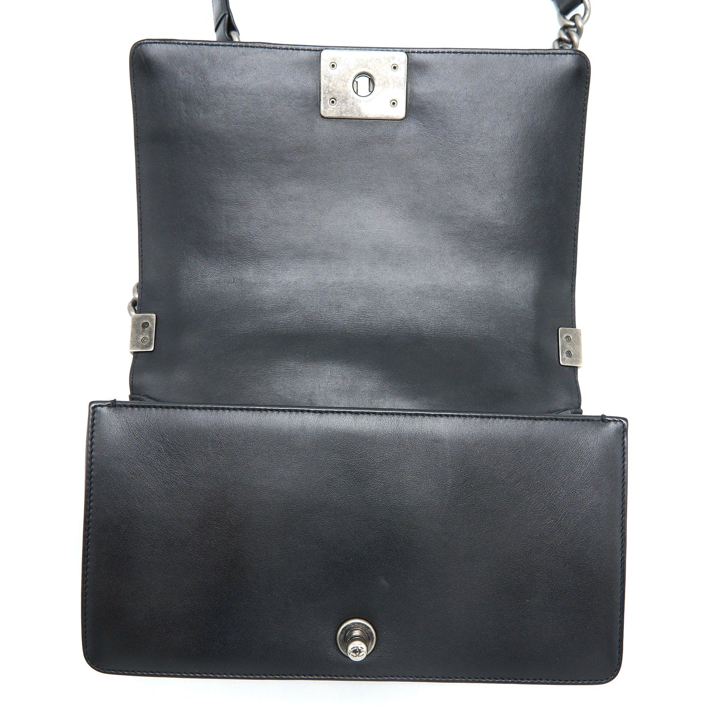Chanel Medium Boy Bag Lambskin Black Ruthenium