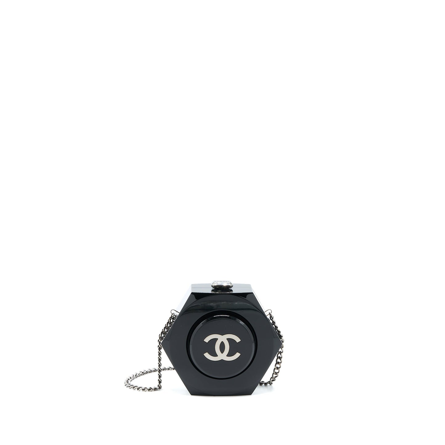 Chanel 18a CC Logo Evening Clutch Black
