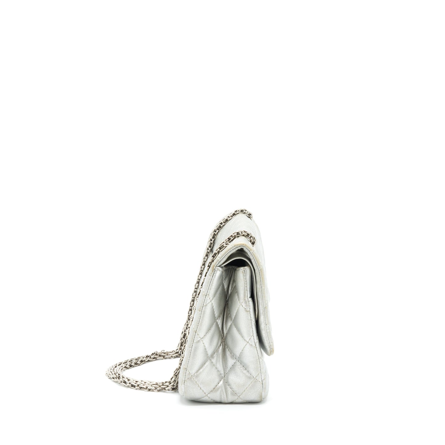 Chanel Reissue 2.55 226 Double Flap Bag Lambskin Silver