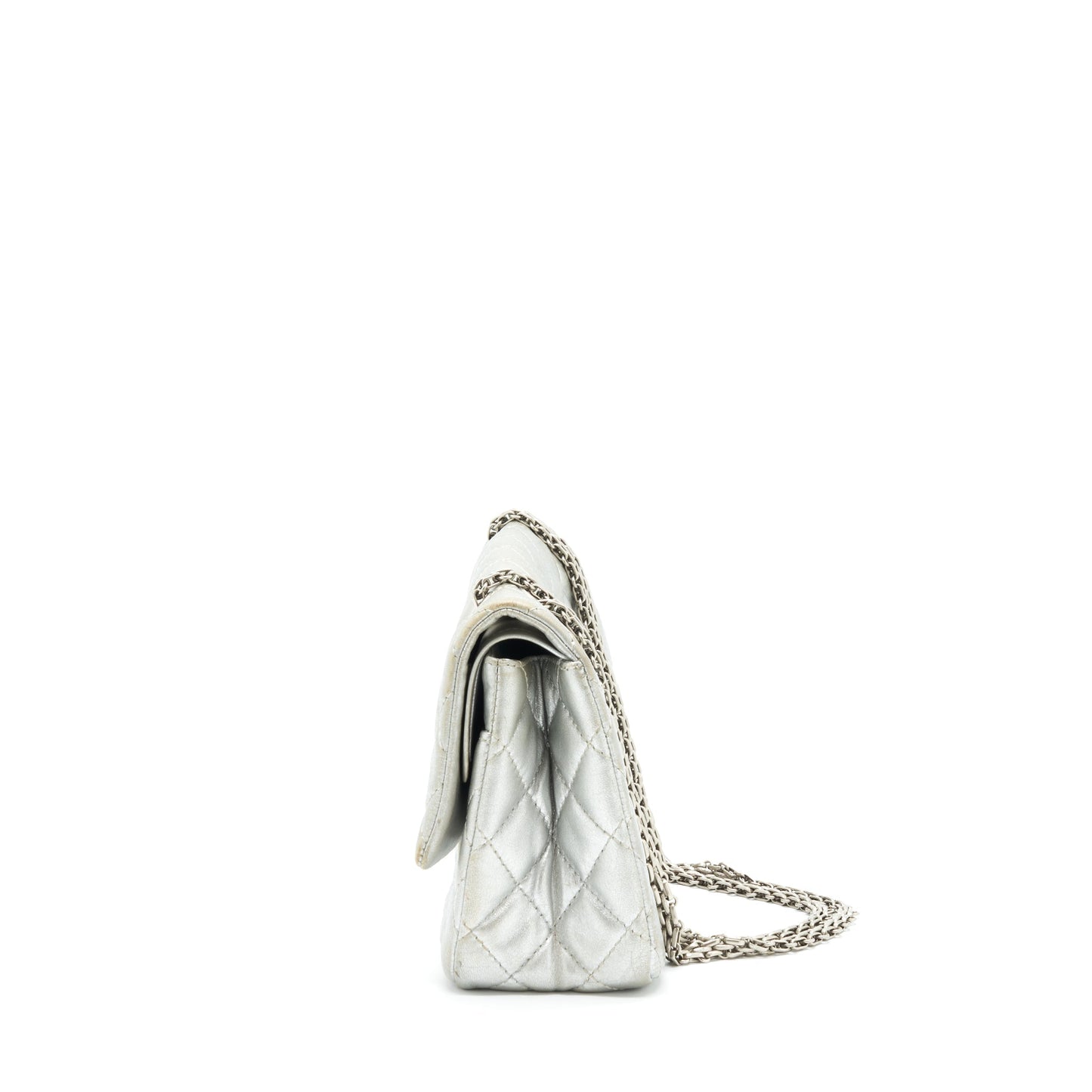 Chanel Reissue 2.55 226 Double Flap Bag Lambskin Silver