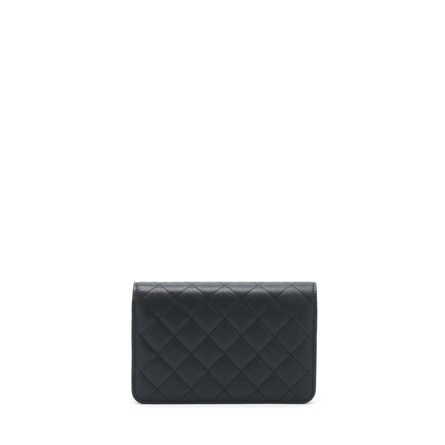 Chanel 22S Detailed Logo Wallet On Chain Caviar Black L