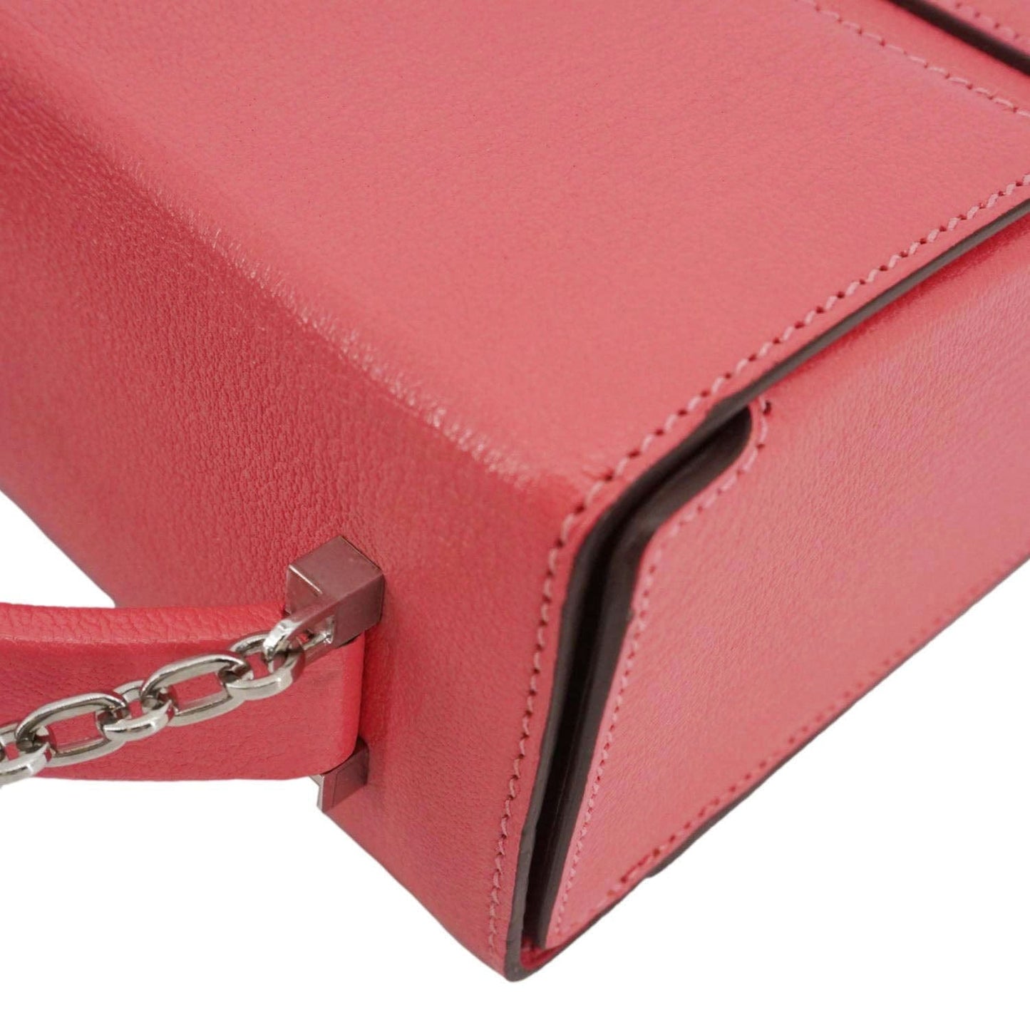 HERMES Cinhetic Boxy Leather Top Handle Shoulder Bag Pink