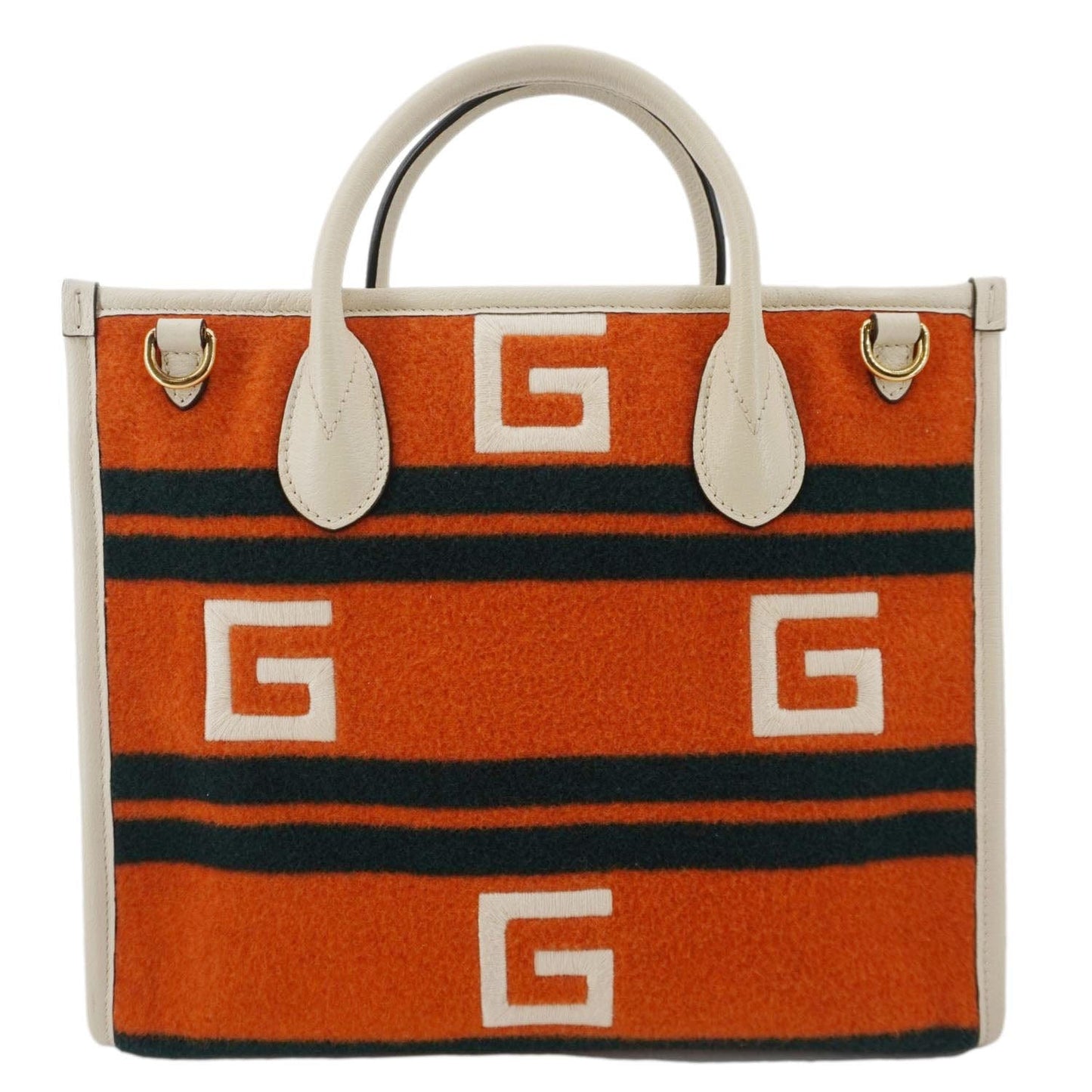 GUCCI Pyeongchang Wool Tote Shoulder Bag Orange 675888