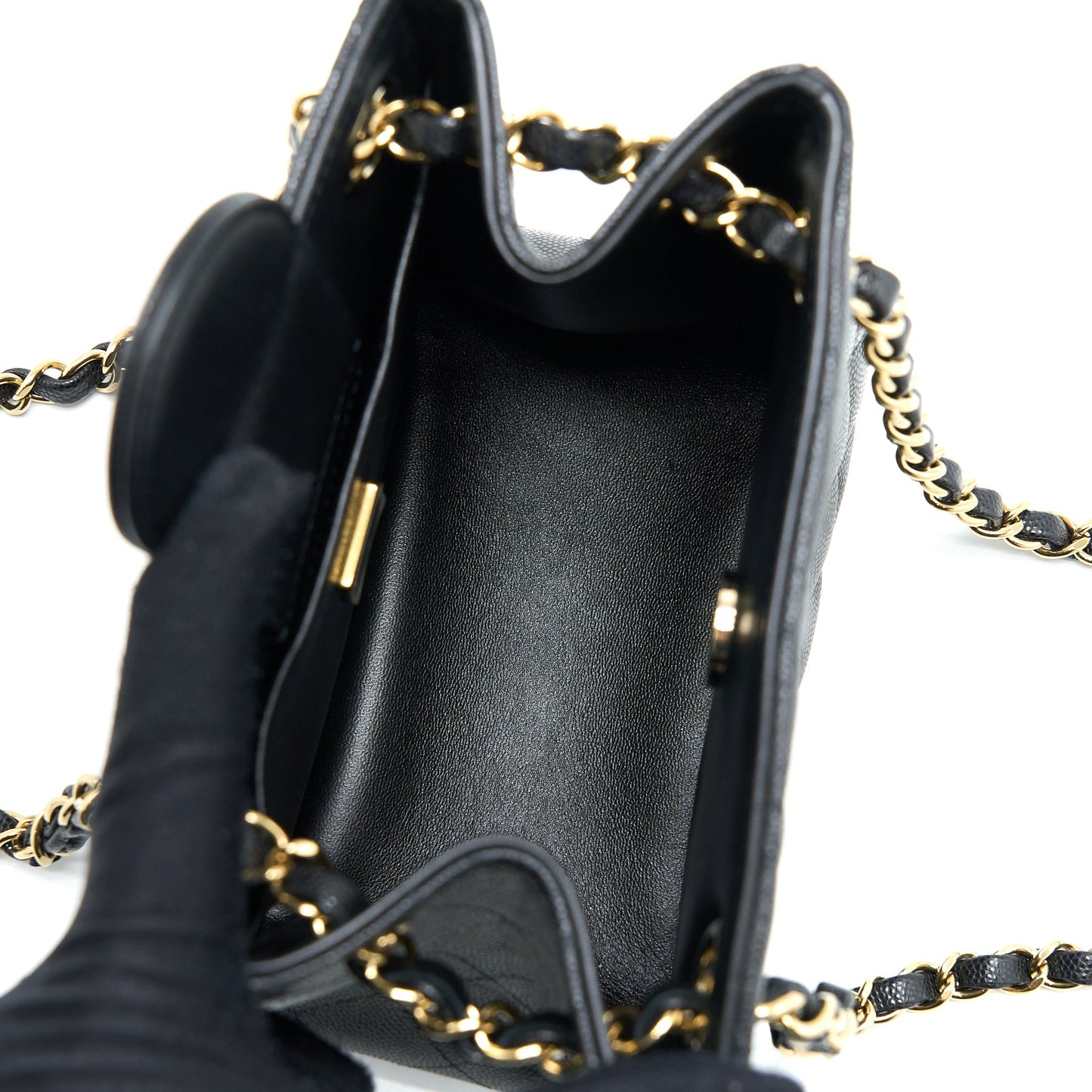 Chanel Mini Bucket Tote Bag Caviar Black L (Microchip)