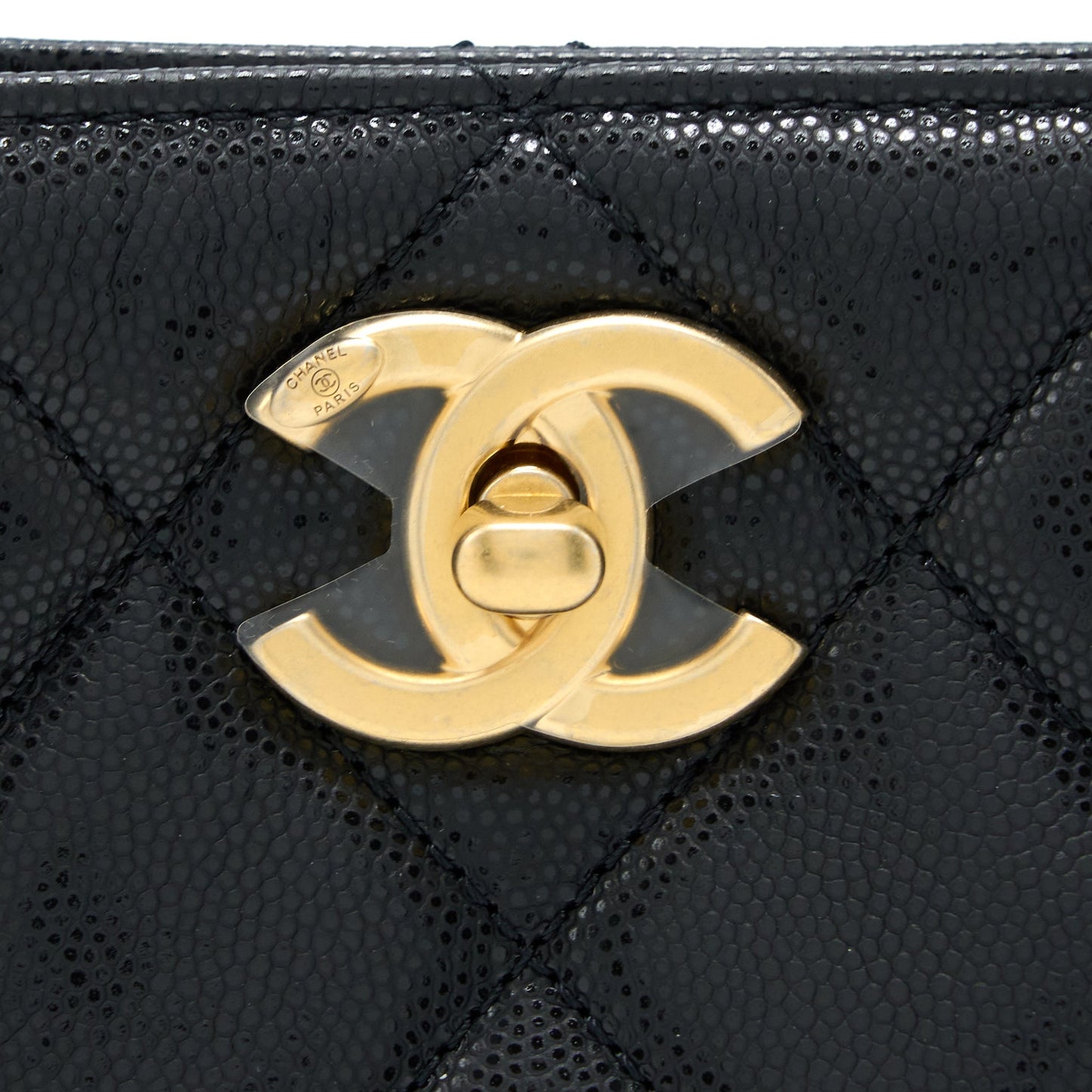Chanel 22A Twist Your Buttons Hobo Shoulder Bag Caviar Black  (Microchip)