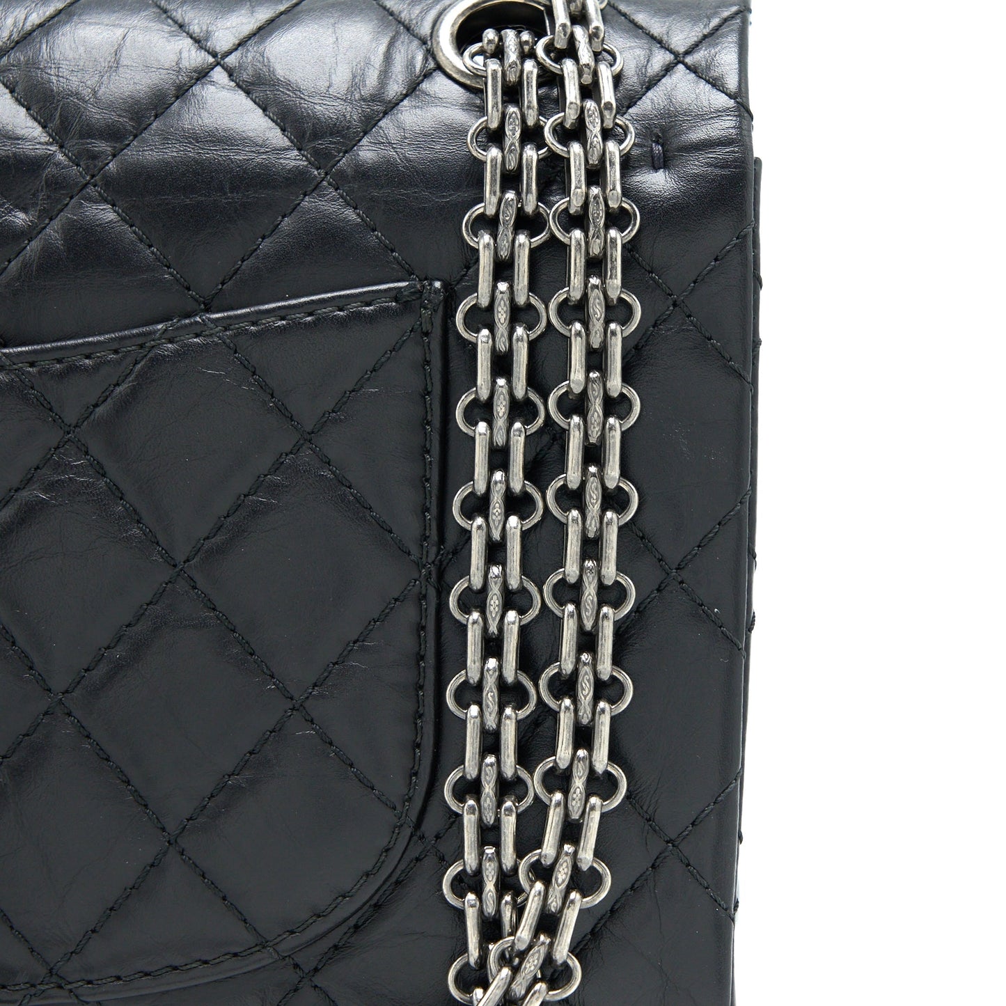 Chanel Small 2.55 225 Reissue Flap Bag Aged Calfskin Black Ruthenium