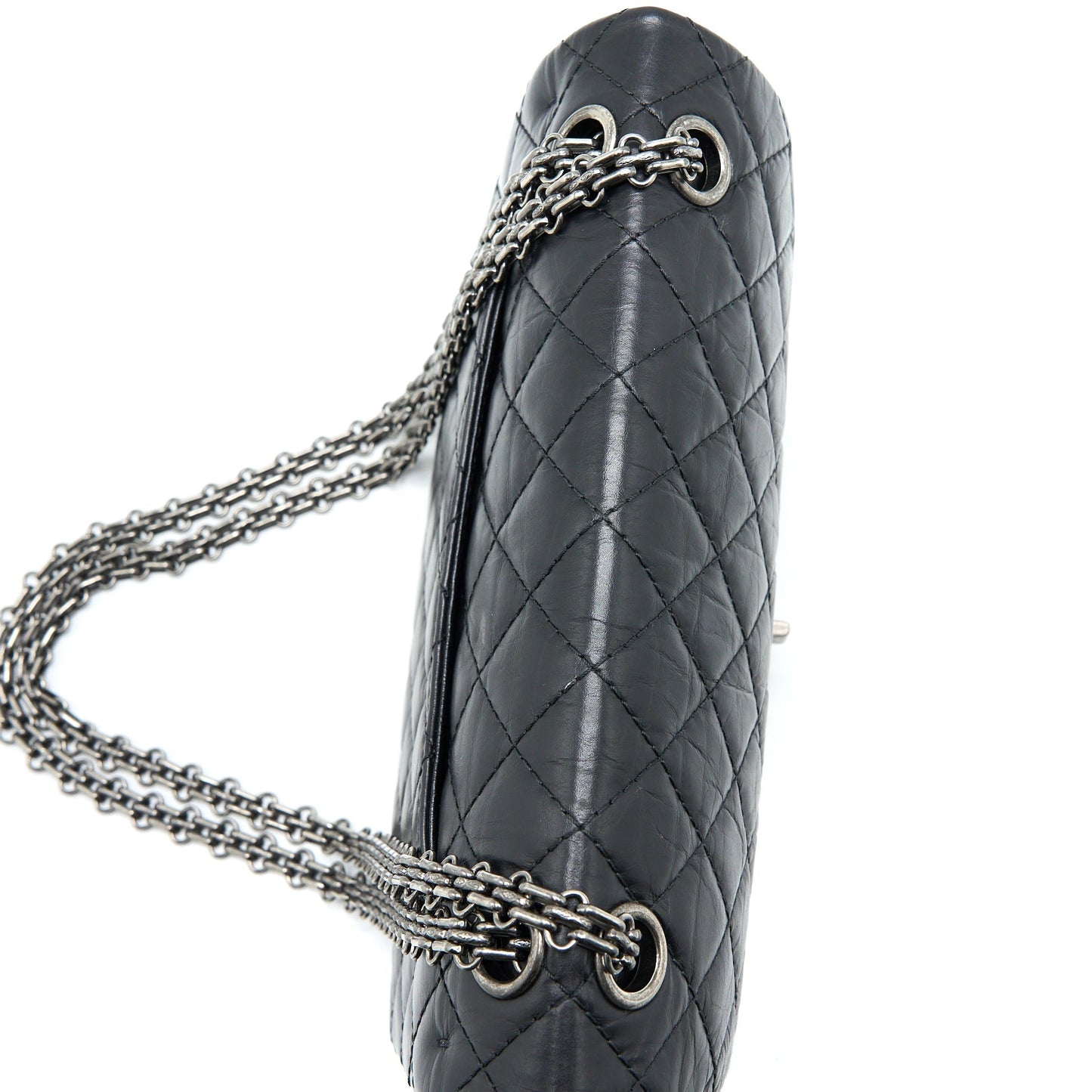 Chanel Small 2.55 225 Reissue Flap Bag Aged Calfskin Black Ruthenium