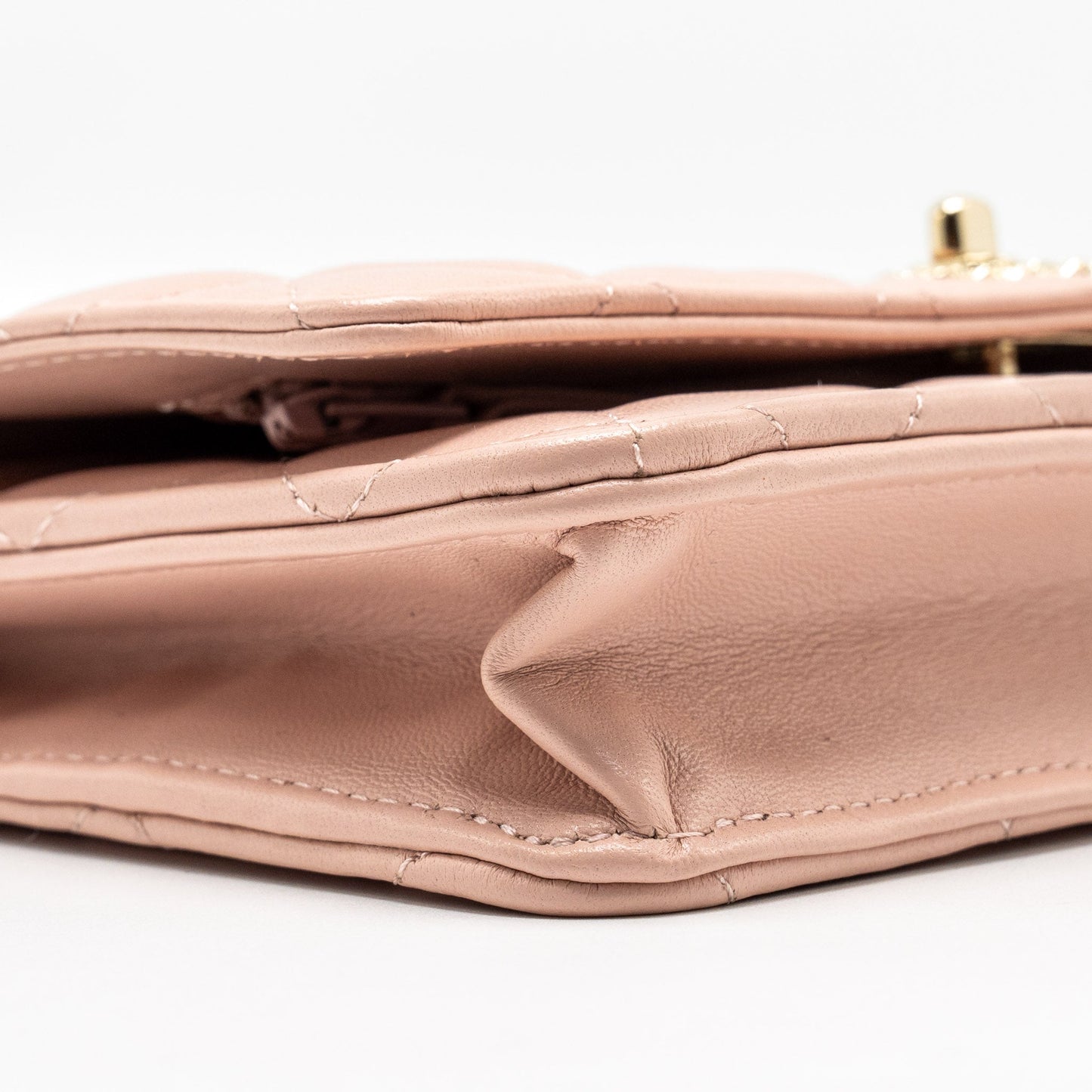 CHANEL Trendy CC Quilted Wallet On Chain Lambskin Light Pink L (microchip)