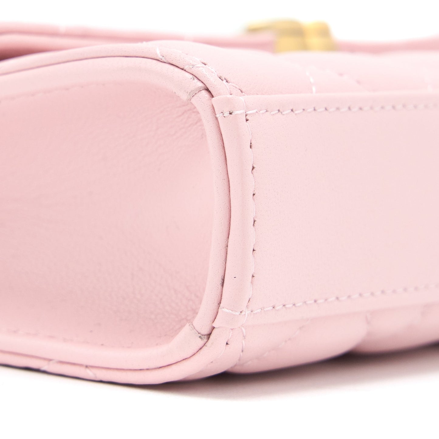 Chanel 22B Flap Bag Enamel/CC Logo Top Handle Lambskin NJ523 Light Pink Brushed