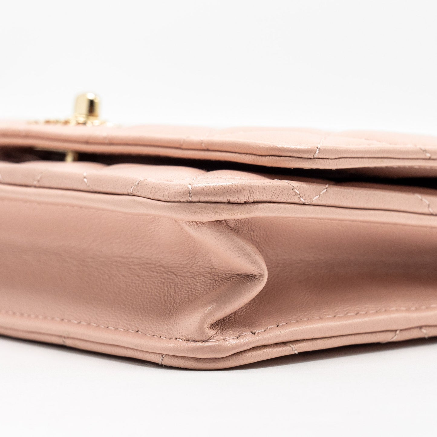 CHANEL Trendy CC Quilted Wallet On Chain Lambskin Light Pink L (microchip)