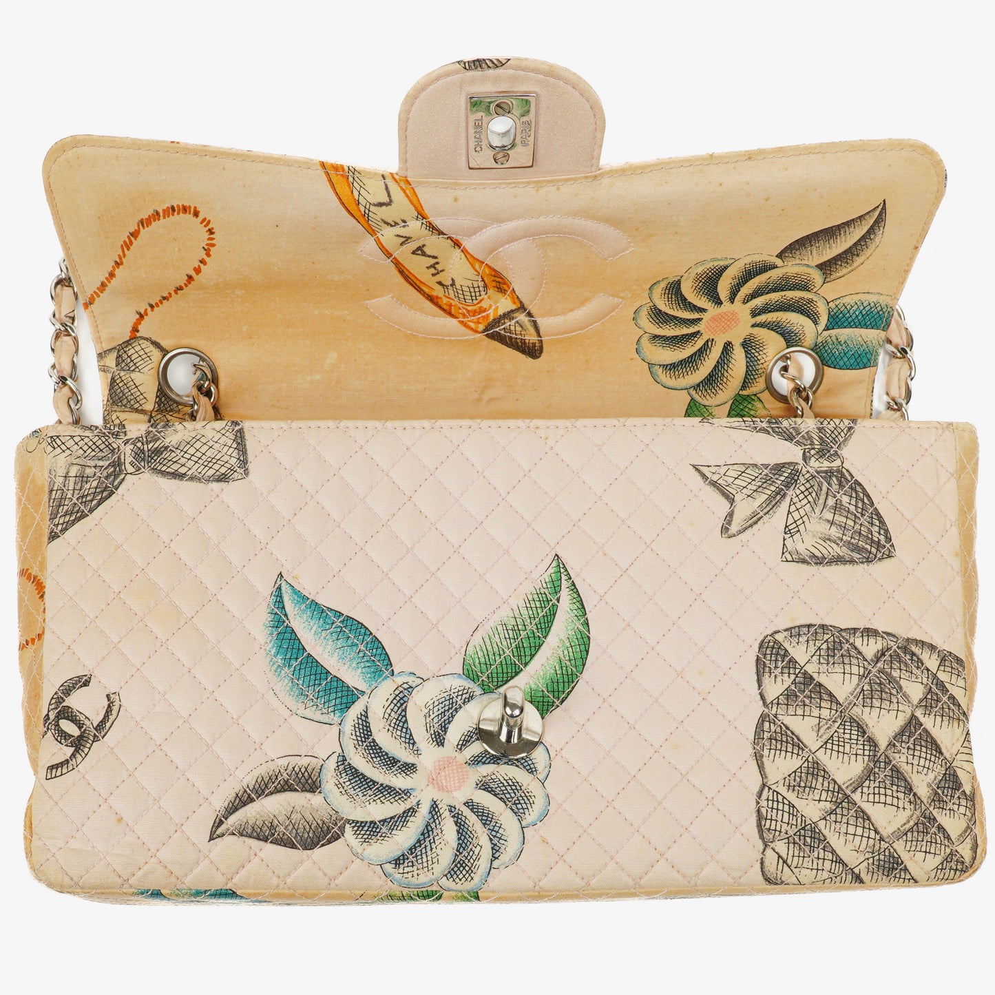 Chanel Printed Canvas  CC Chain Flap Bag