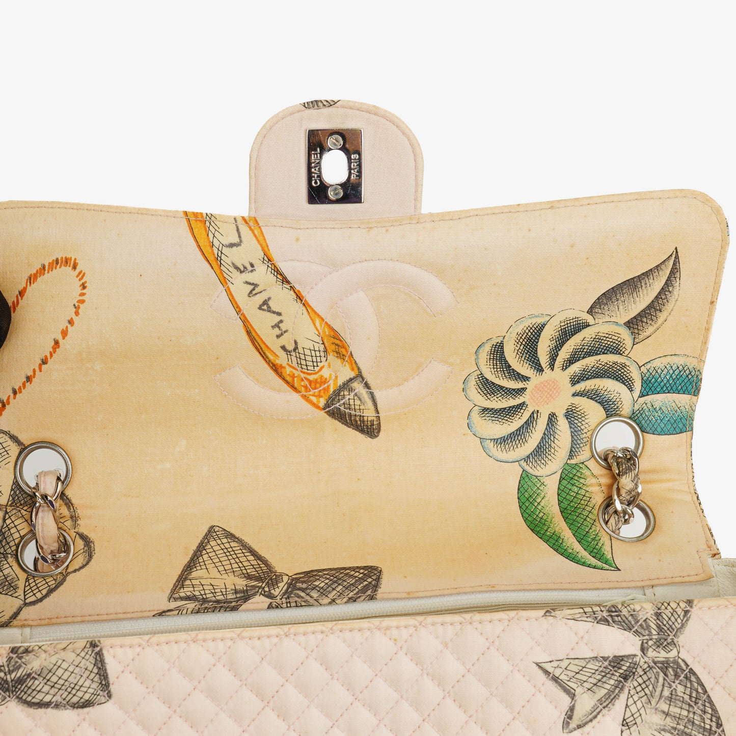 Chanel Printed Canvas  CC Chain Flap Bag