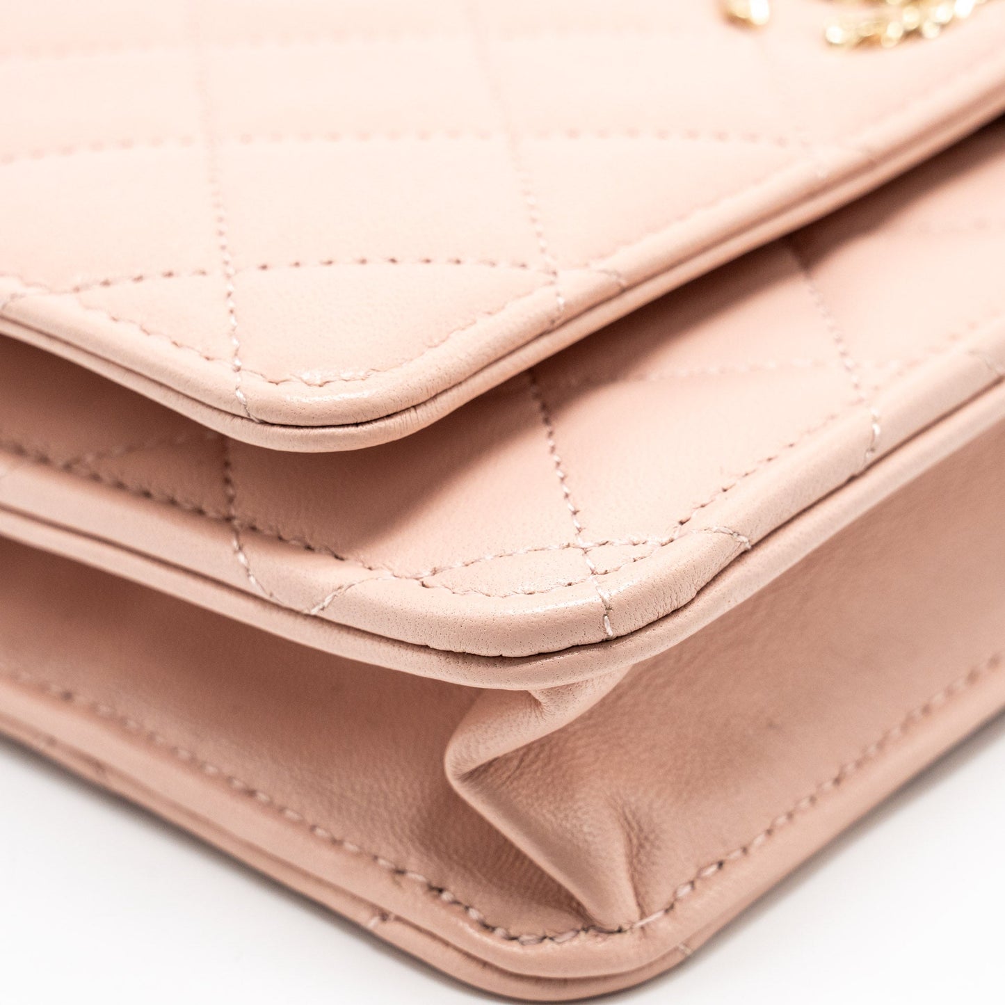 CHANEL Trendy CC Quilted Wallet On Chain Lambskin Light Pink L (microchip)