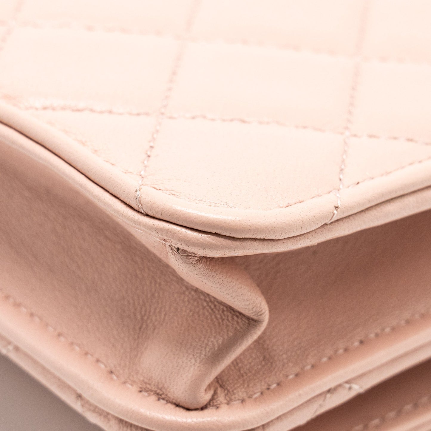 CHANEL Trendy CC Quilted Wallet On Chain Lambskin Light Pink L (microchip)