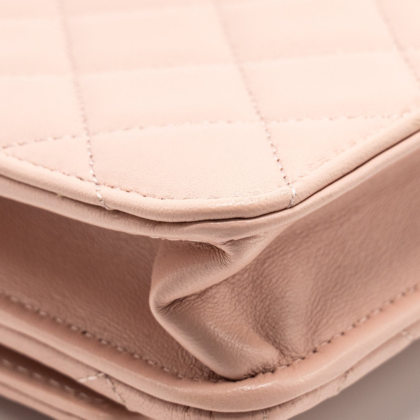 CHANEL Trendy CC Quilted Wallet On Chain Lambskin Light Pink L (microchip)
