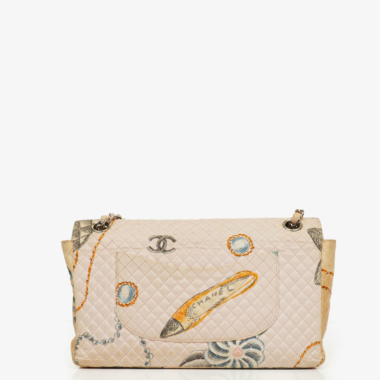 Chanel Printed Canvas  CC Chain Flap Bag