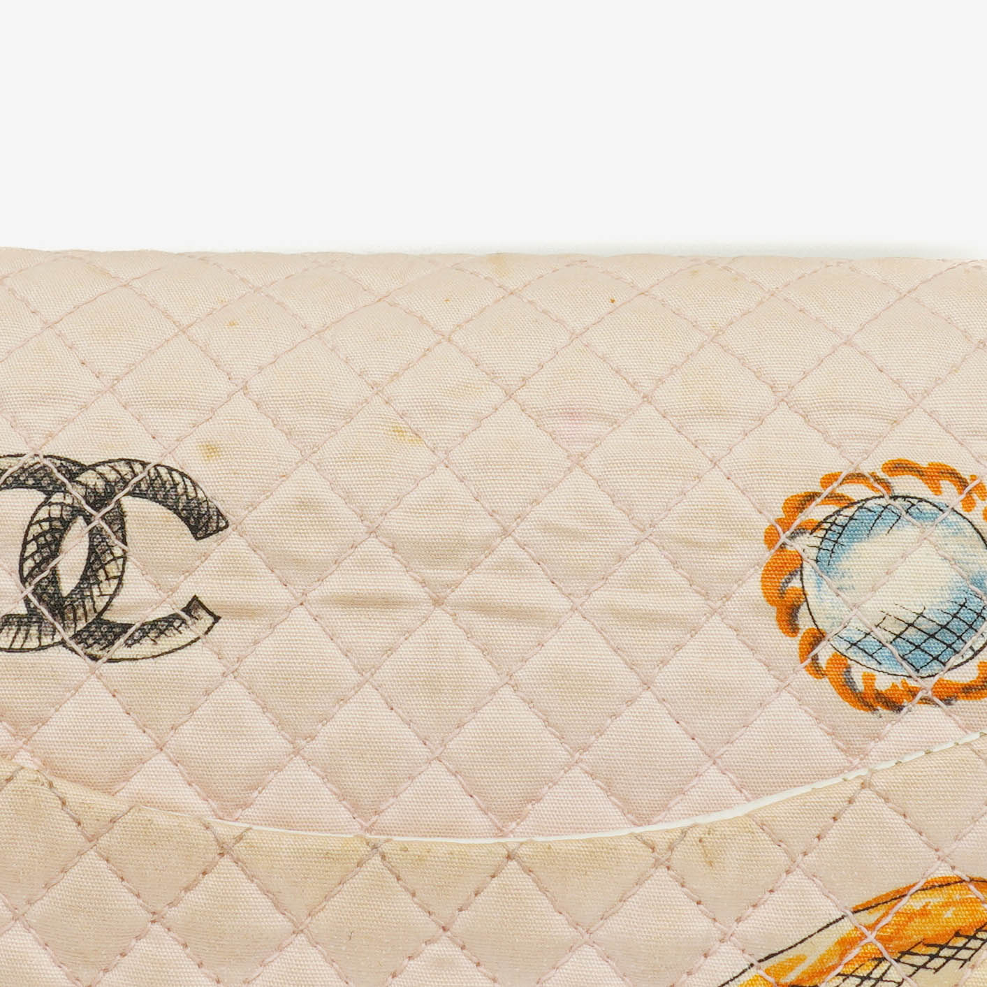Chanel Printed Canvas  CC Chain Flap Bag