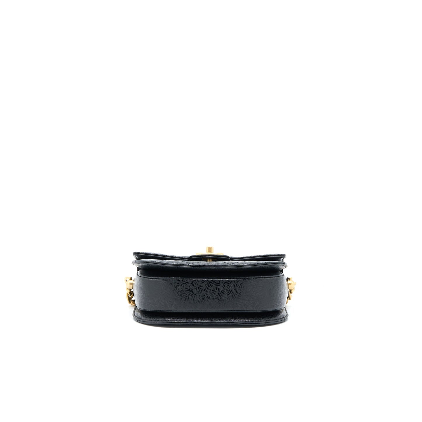 Chanel 22B Round Messenger Bag Grained Calfskin Black Brushed  (Microchip)