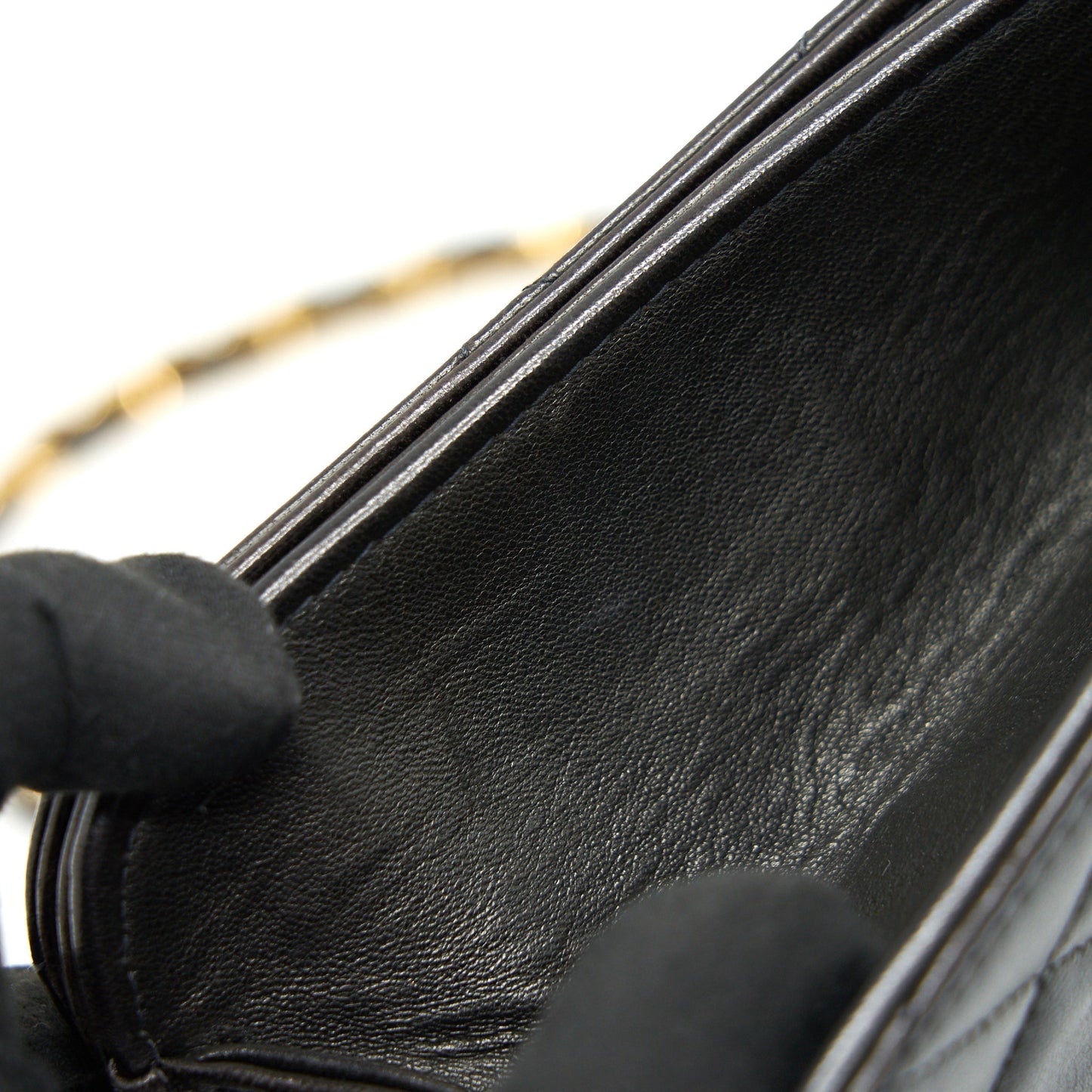 Chanel  Lambskin Flap Bag with Chain Black 24K