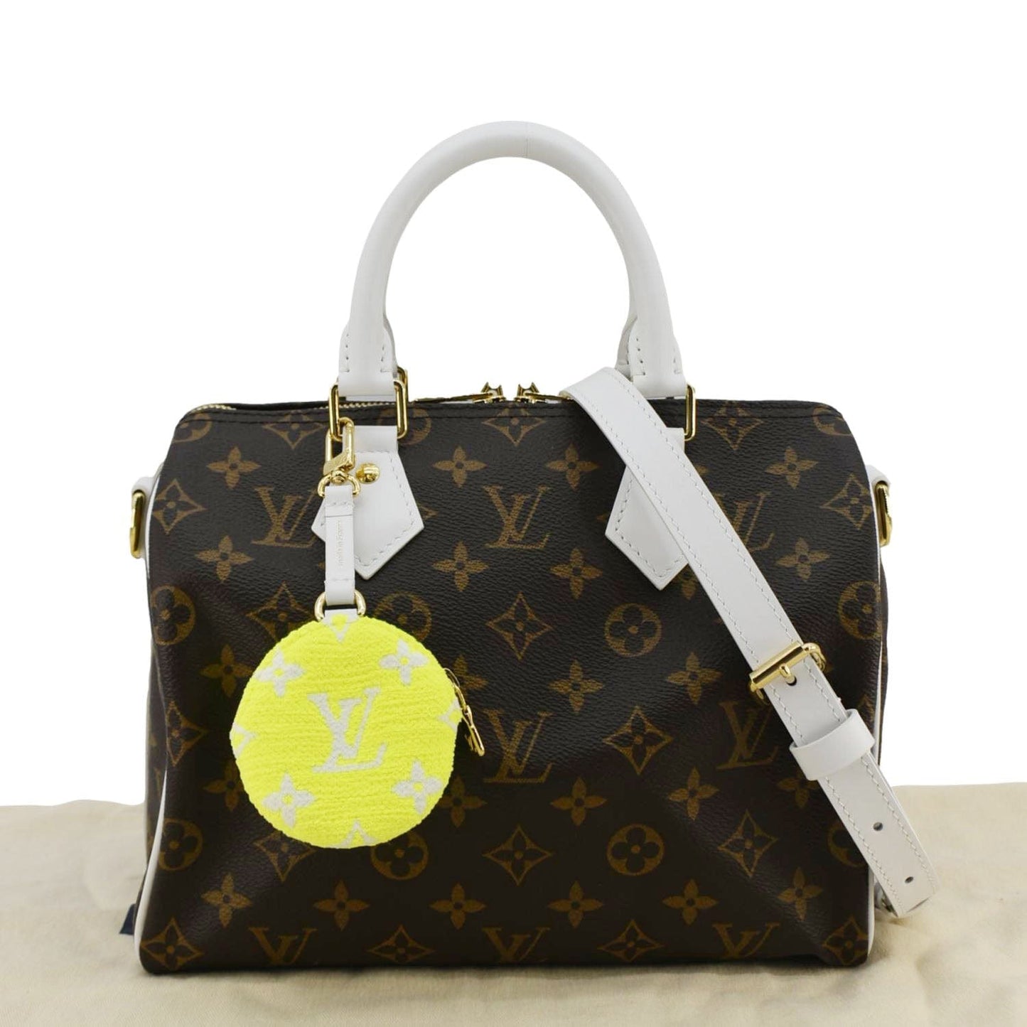 LOUIS VUITTON   25 Bandouliere LV Match Monogram Canvas Satchel Bag White
