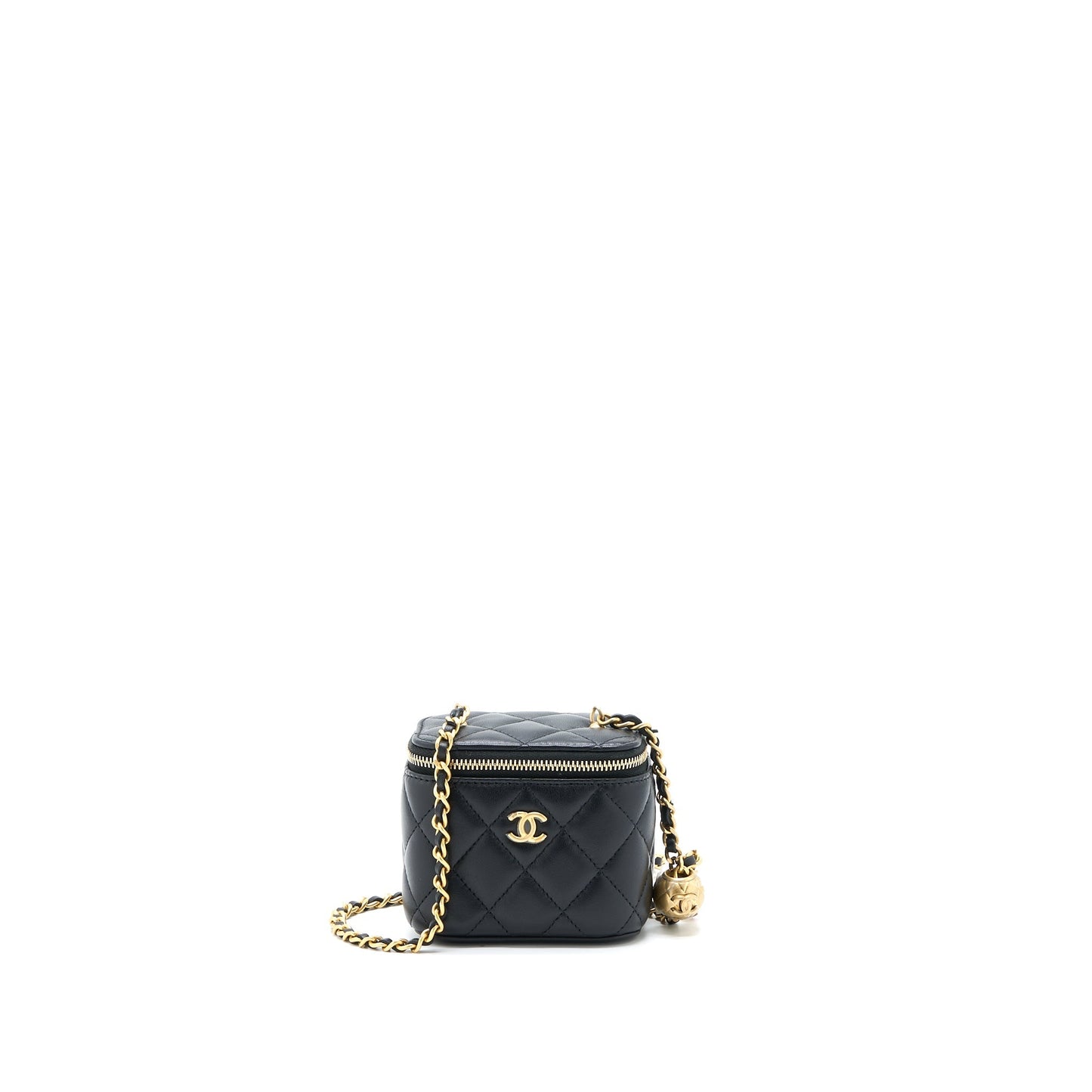 Chanel Pearl Crush Mini Vanity with Chain Lambskin Black  (Microchip)