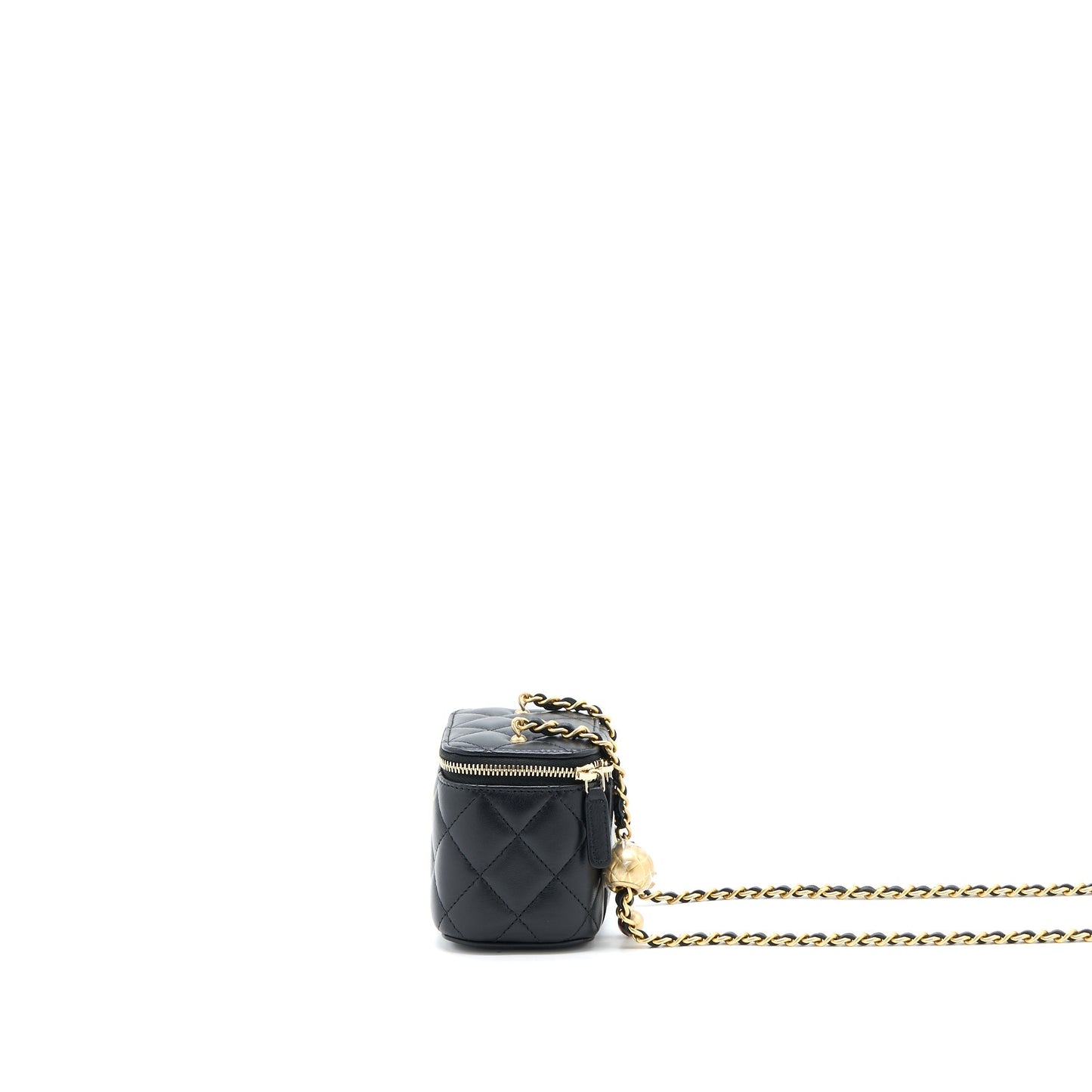 Chanel Pearl Crush Mini Vanity with Chain Lambskin Black  (Microchip)