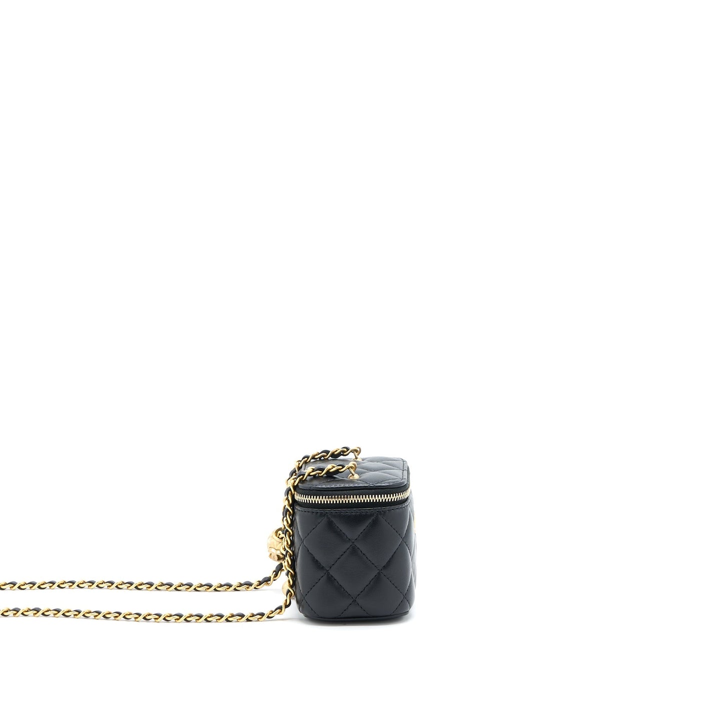 Chanel Pearl Crush Mini Vanity with Chain Lambskin Black  (Microchip)