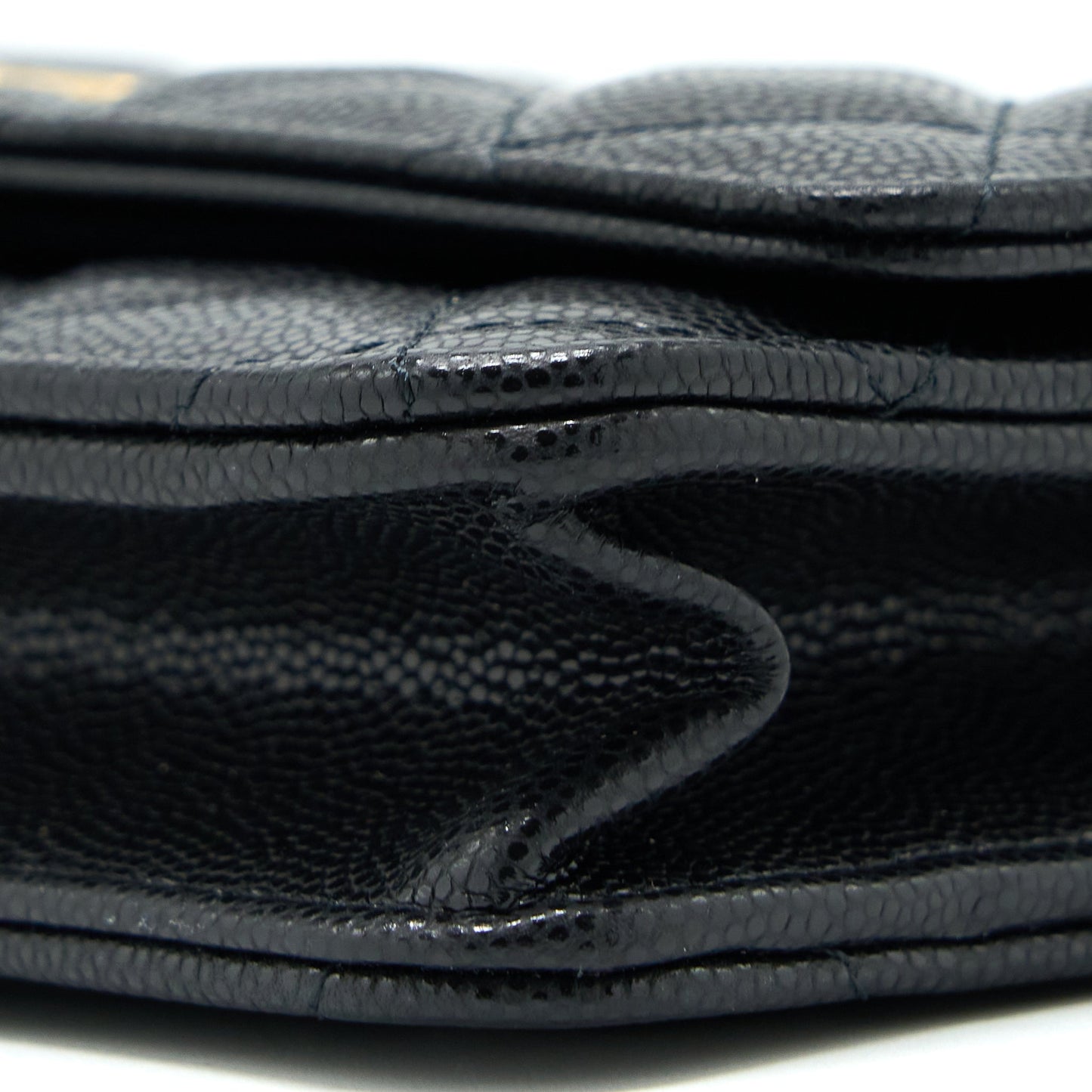 Chanel 22A Twist your button Wallet On Chain Caviar Black  (Microchip)