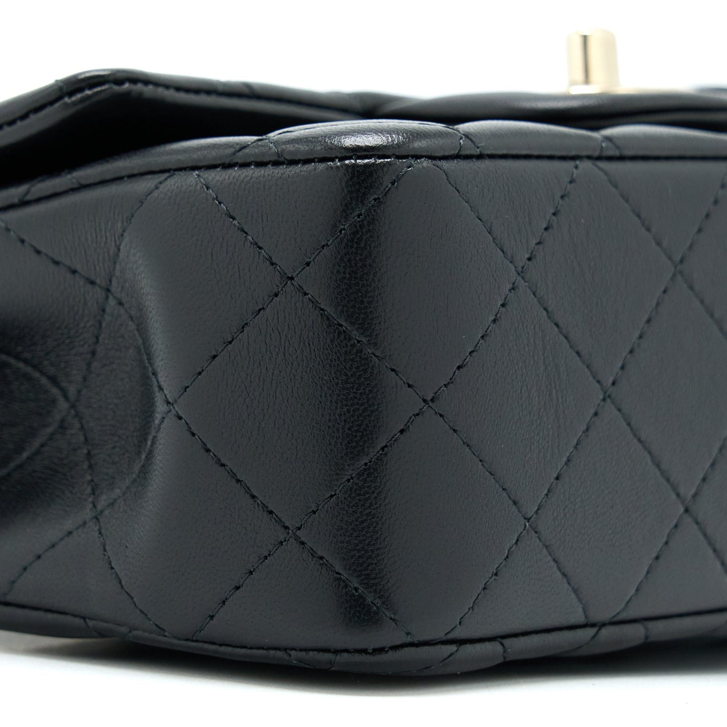 Chanel 22A Top Handle Mini Rectangular Flap Bag Lambskin Black  (Microchip)